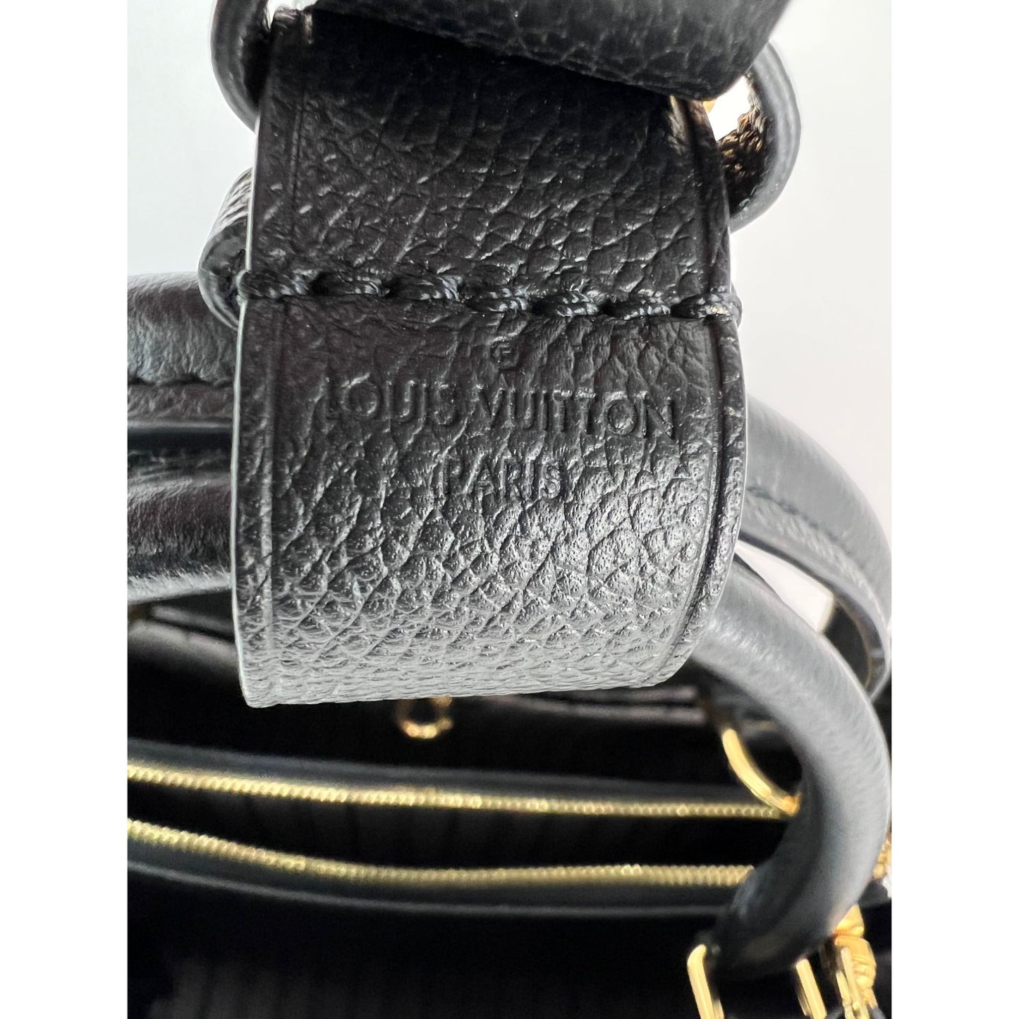 
                  
                    Louis Vuitton Montaigne MM Empreinte Black Leather Shoulder Bag
                  
                