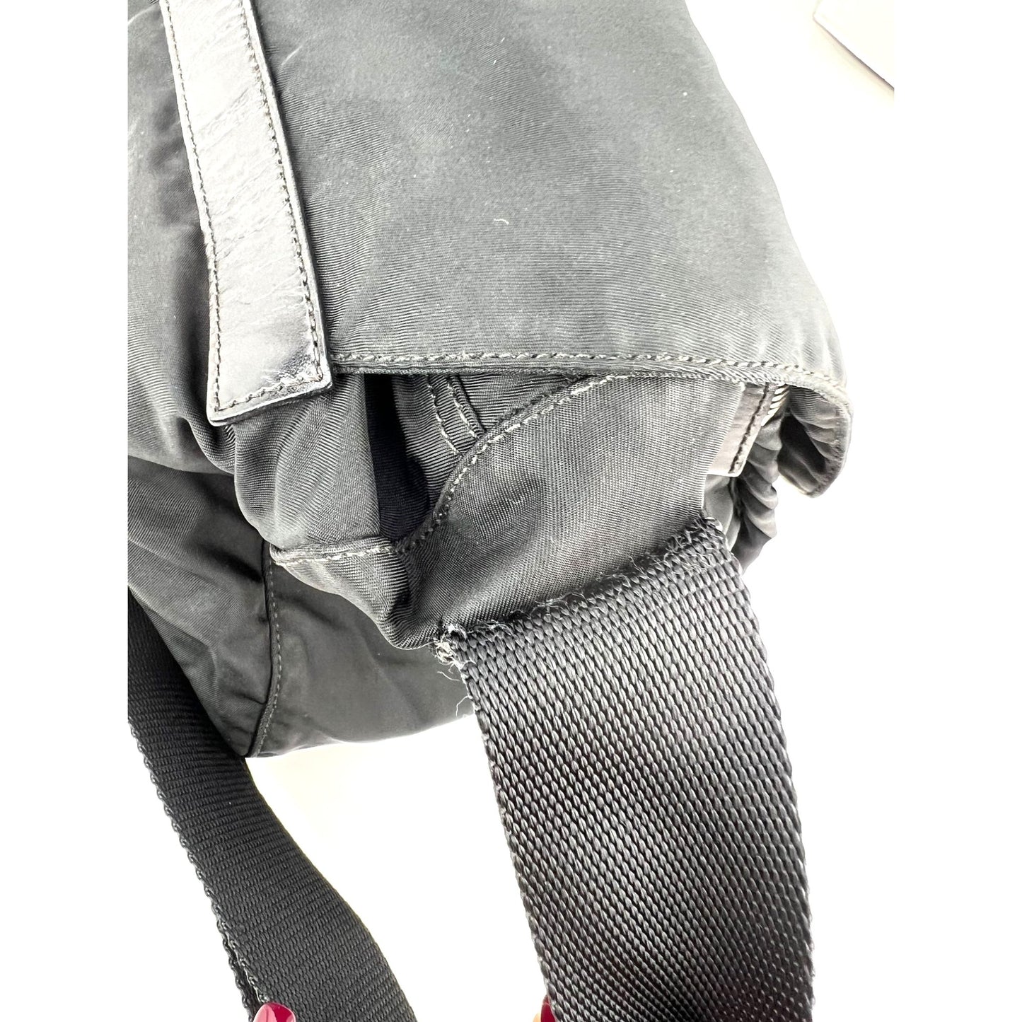 
                  
                    Prada Tessuto Nylon Double Buckle Black Messenger Bag
                  
                