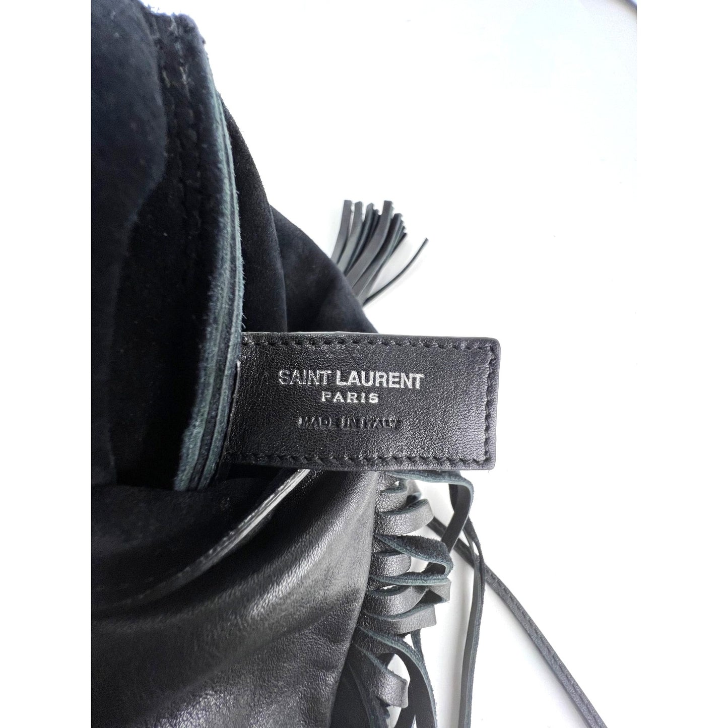 
                  
                    Saint Laurent Lambskin Anita Tassel Black Crossbody Bag
                  
                
