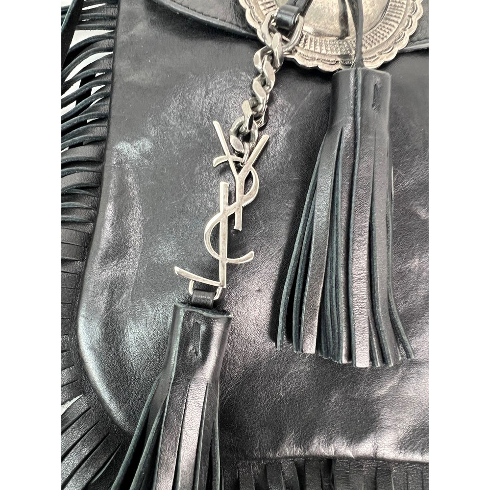 
                  
                    Saint Laurent Lambskin Anita Tassel Black Crossbody Bag
                  
                