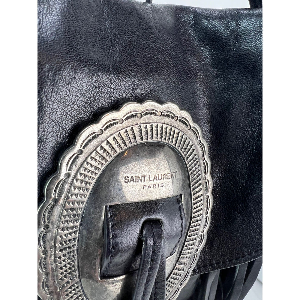 
                  
                    Saint Laurent Lambskin Anita Tassel Black Crossbody Bag
                  
                