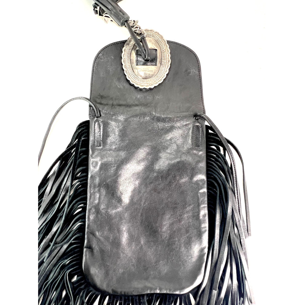 
                  
                    Saint Laurent Lambskin Anita Tassel Black Crossbody Bag
                  
                