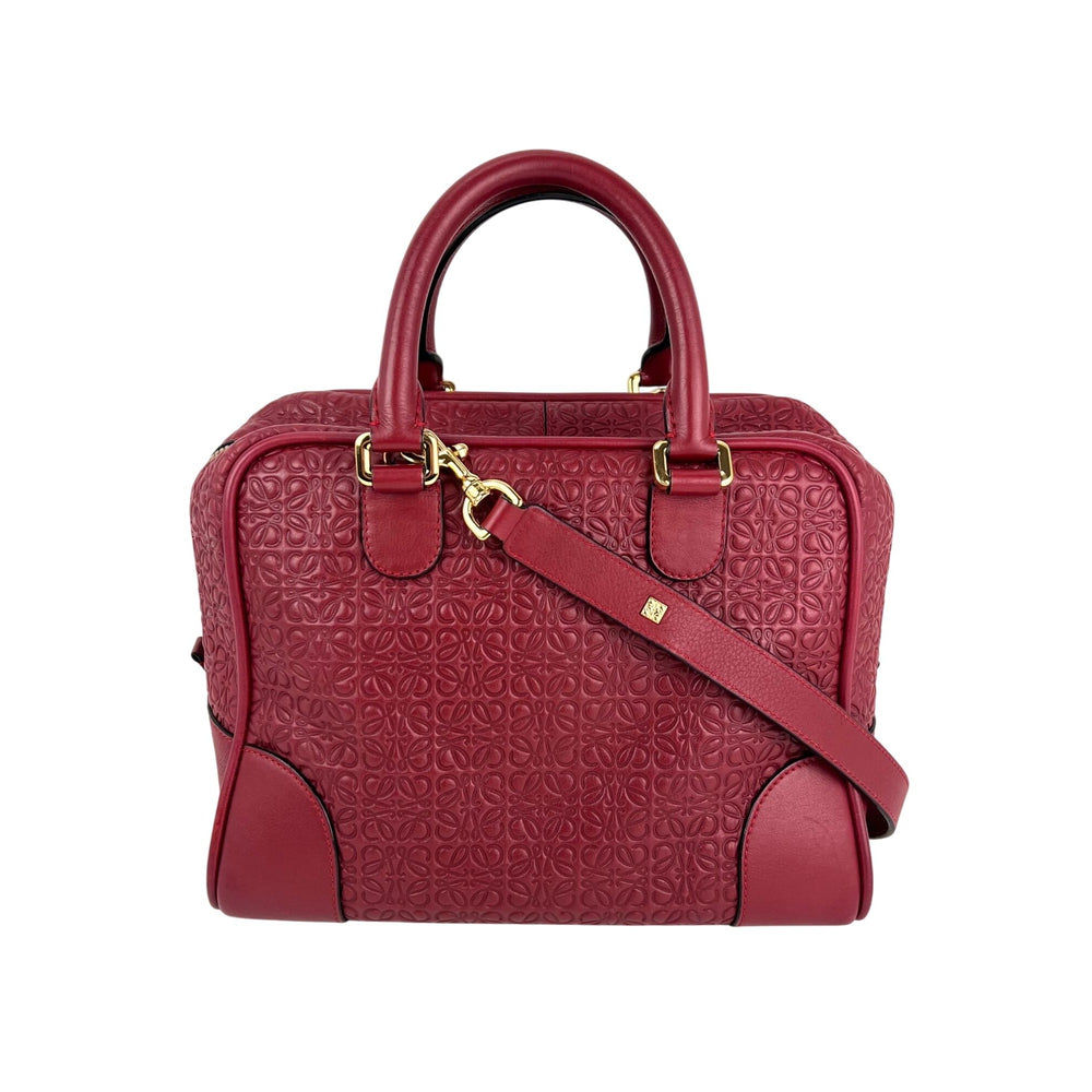 Loewe Amazona Anagram 2 Way Red Leather Shoulder Bag