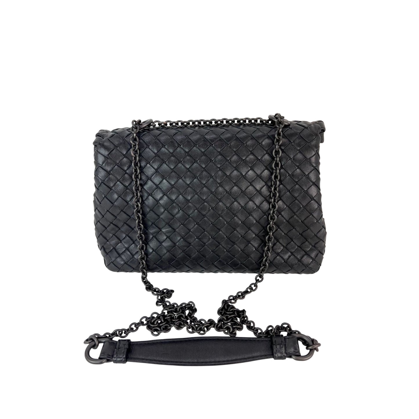 
                  
                    Bottega Veneta Nappa Intrecciato Small Olimpia Black Leather Crossbody Bag
                  
                