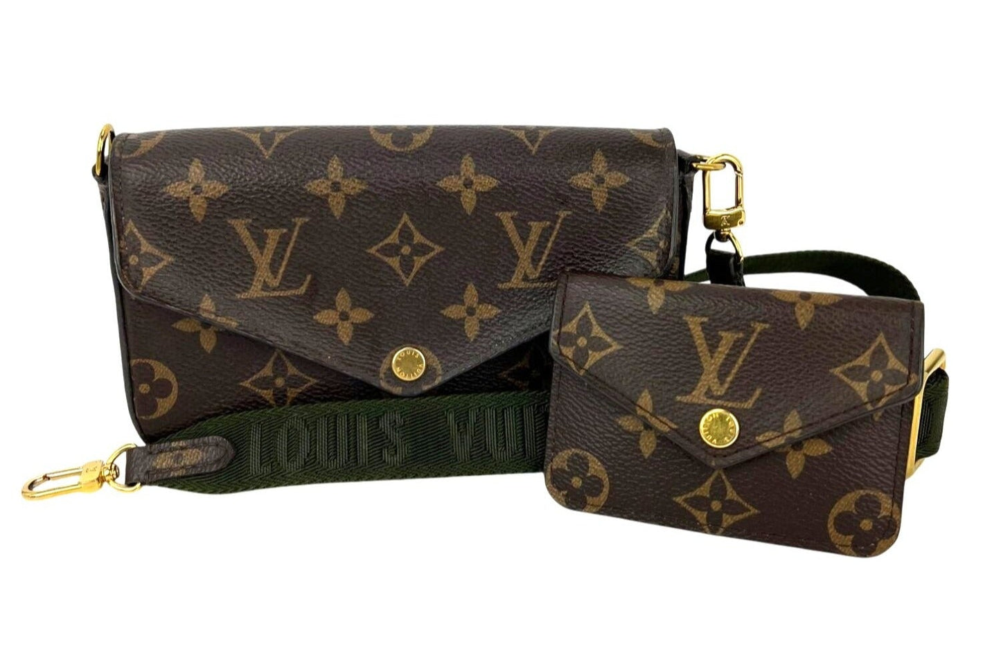 
                  
                    Louis Vuitton Monogram Strap & Go Khaki Felicie Crossbody Bag
                  
                