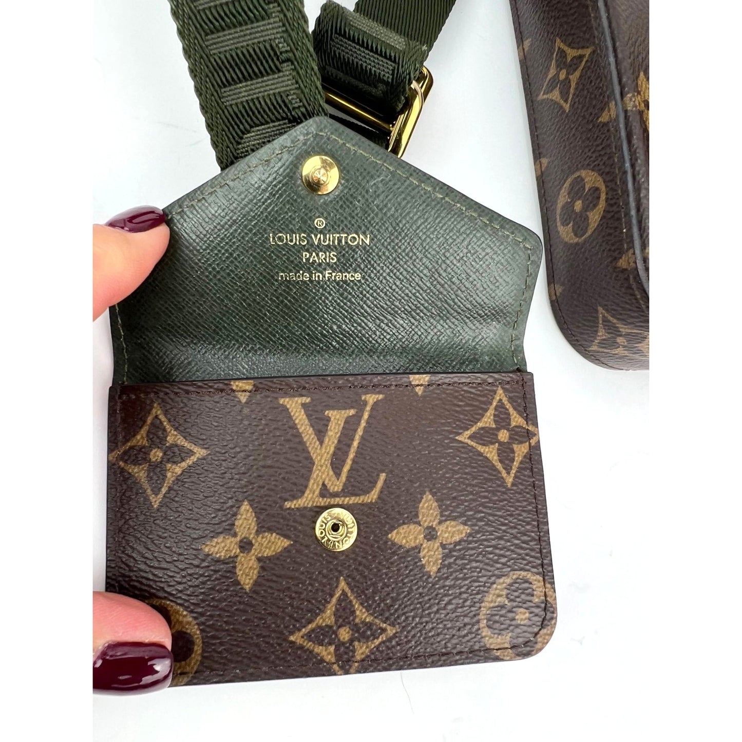 
                  
                    Louis Vuitton Monogram Strap & Go Khaki Felicie Crossbody Bag
                  
                