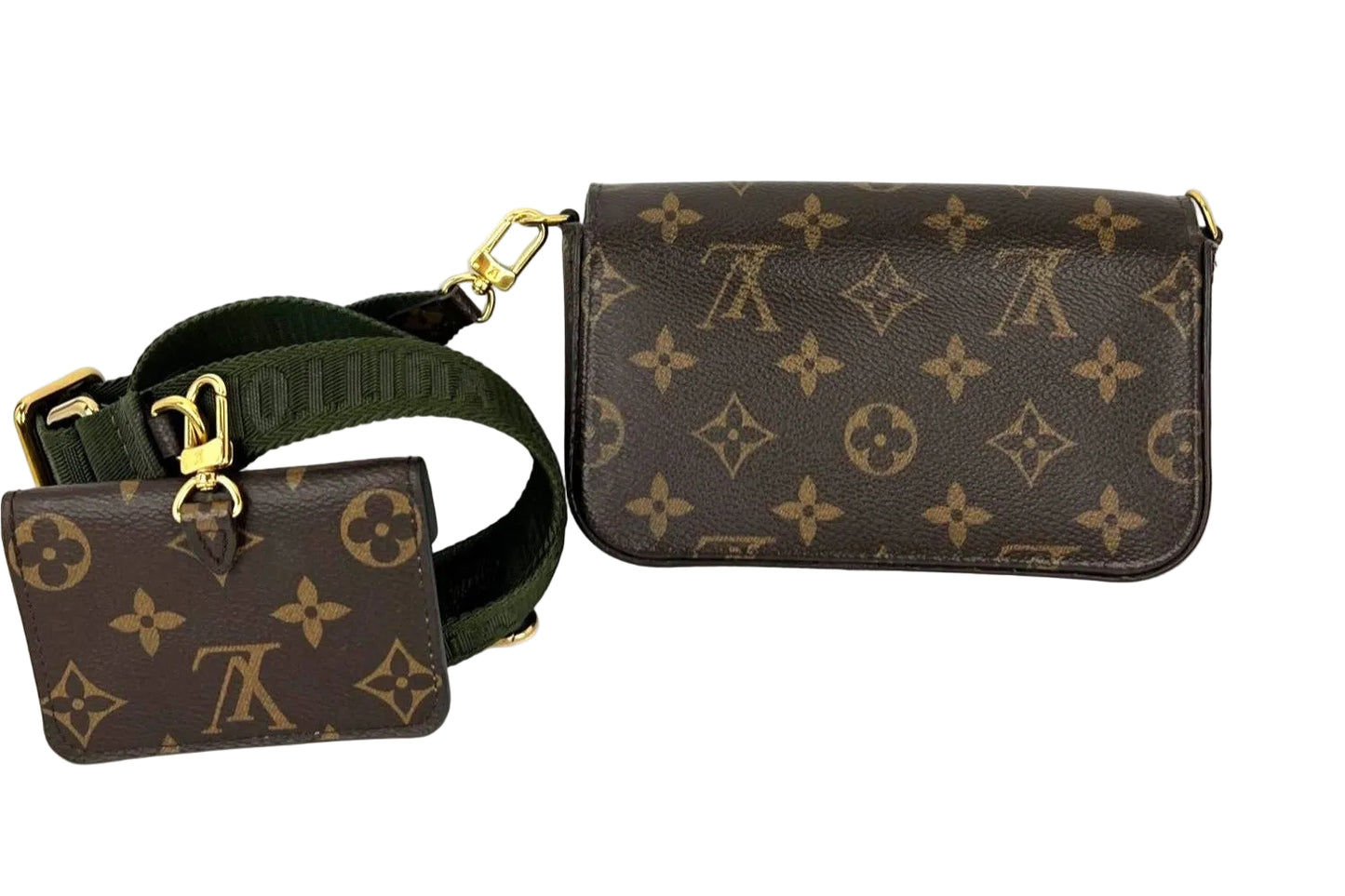 
                  
                    Louis Vuitton Monogram Strap & Go Khaki Felicie Crossbody Bag
                  
                
