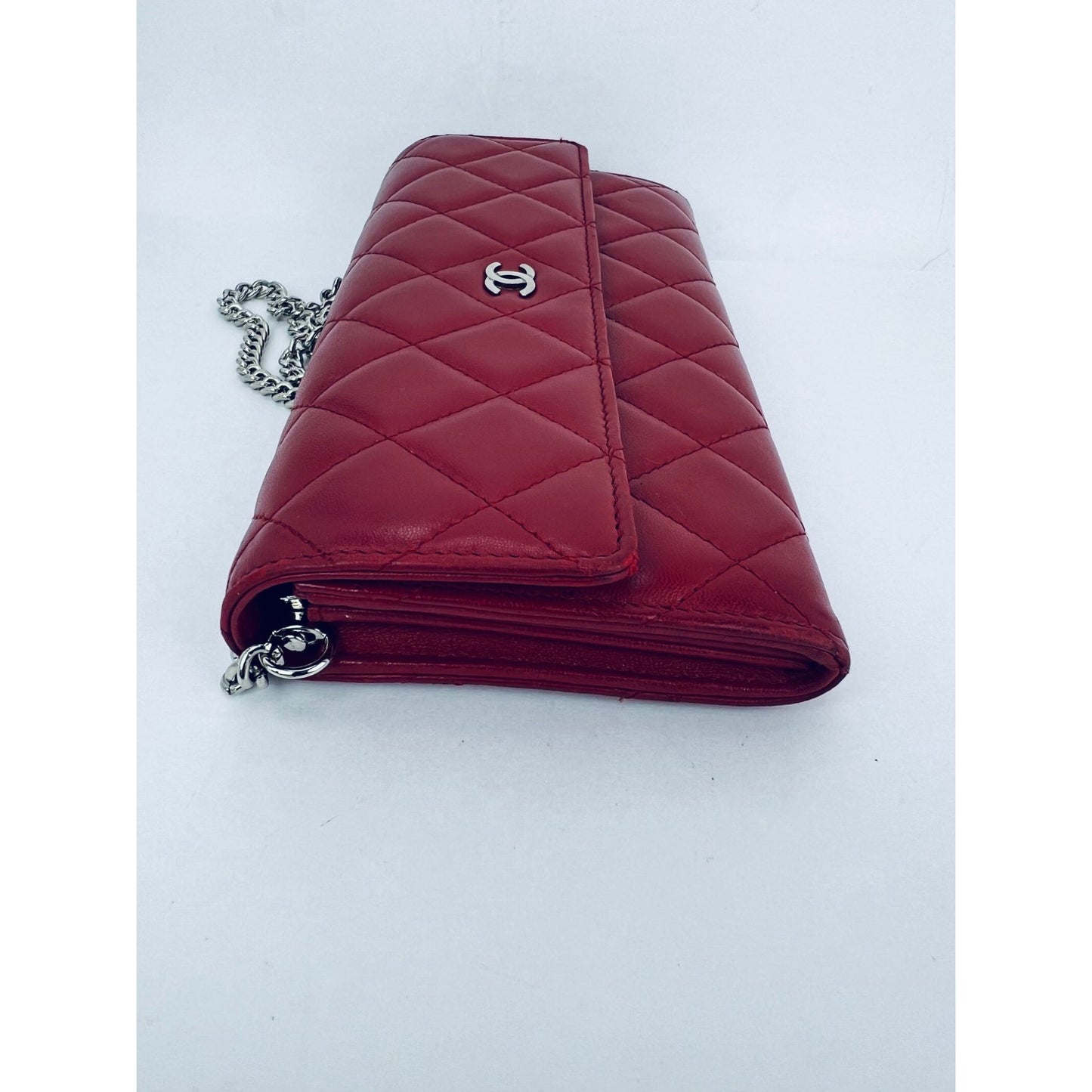 
                  
                    Chanel Lambskin Long Gusset Flap Red  Wallet Crossbody
                  
                