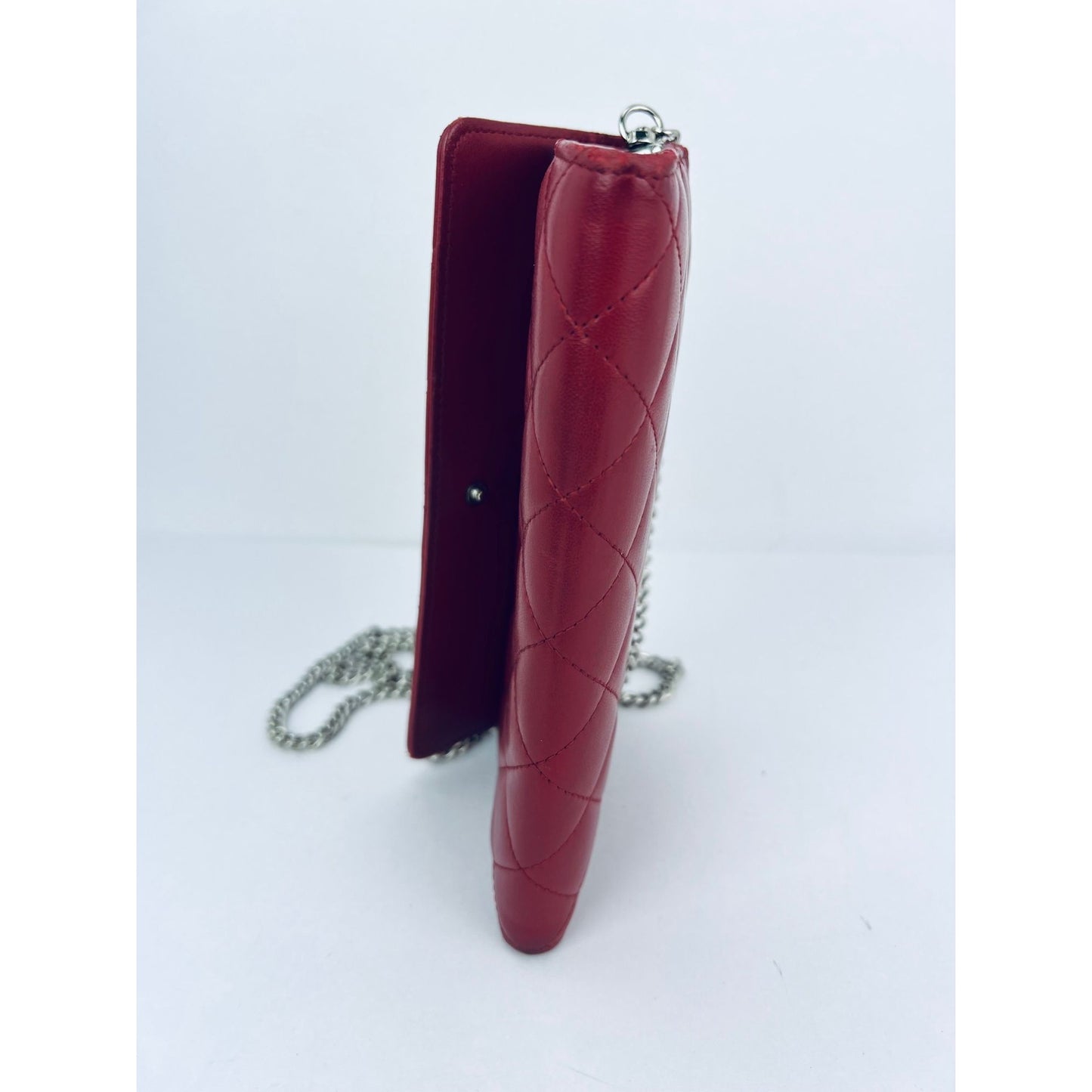 
                  
                    Chanel Lambskin Long Gusset Flap Red  Wallet Crossbody
                  
                