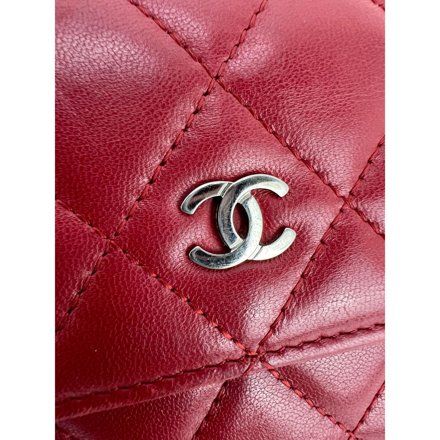 
                  
                    Chanel Lambskin Long Gusset Flap Red  Wallet Crossbody
                  
                