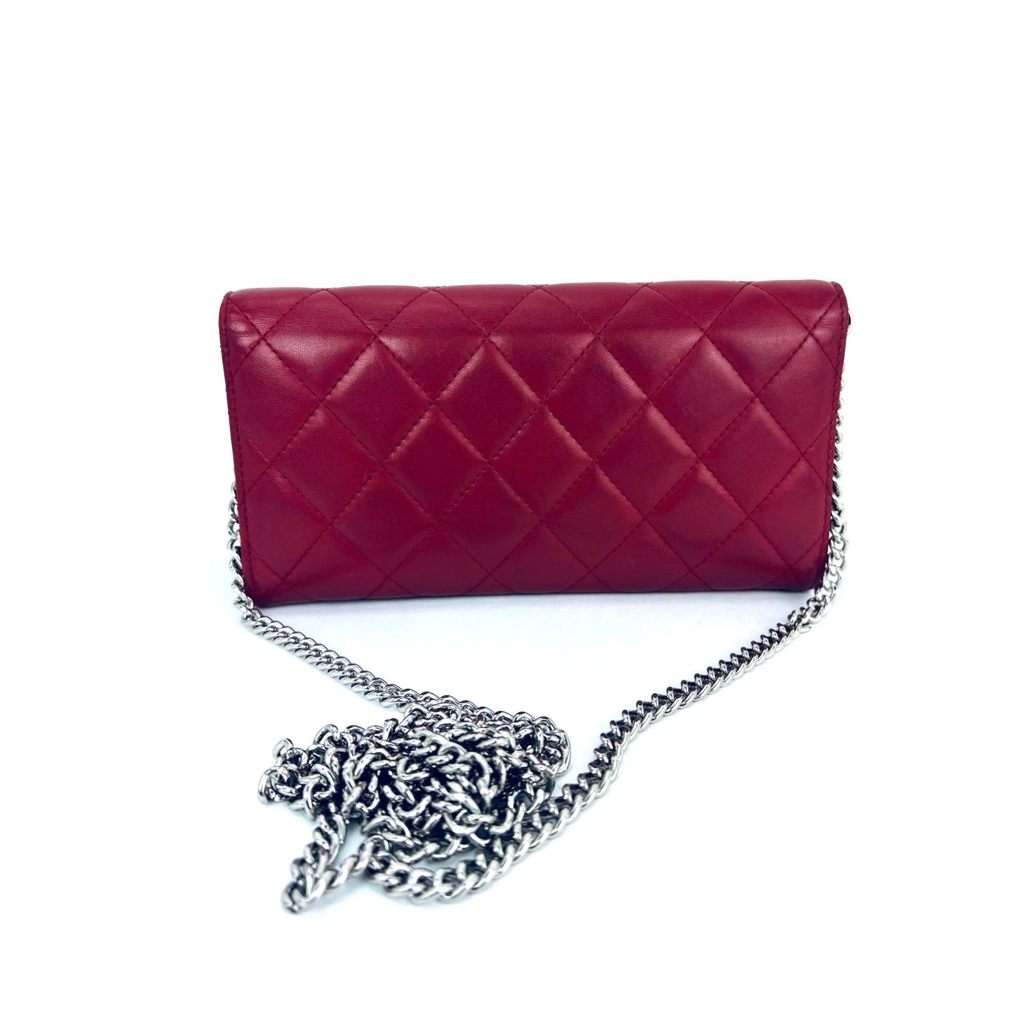 
                  
                    Chanel Lambskin Long Gusset Flap Red  Wallet Crossbody
                  
                