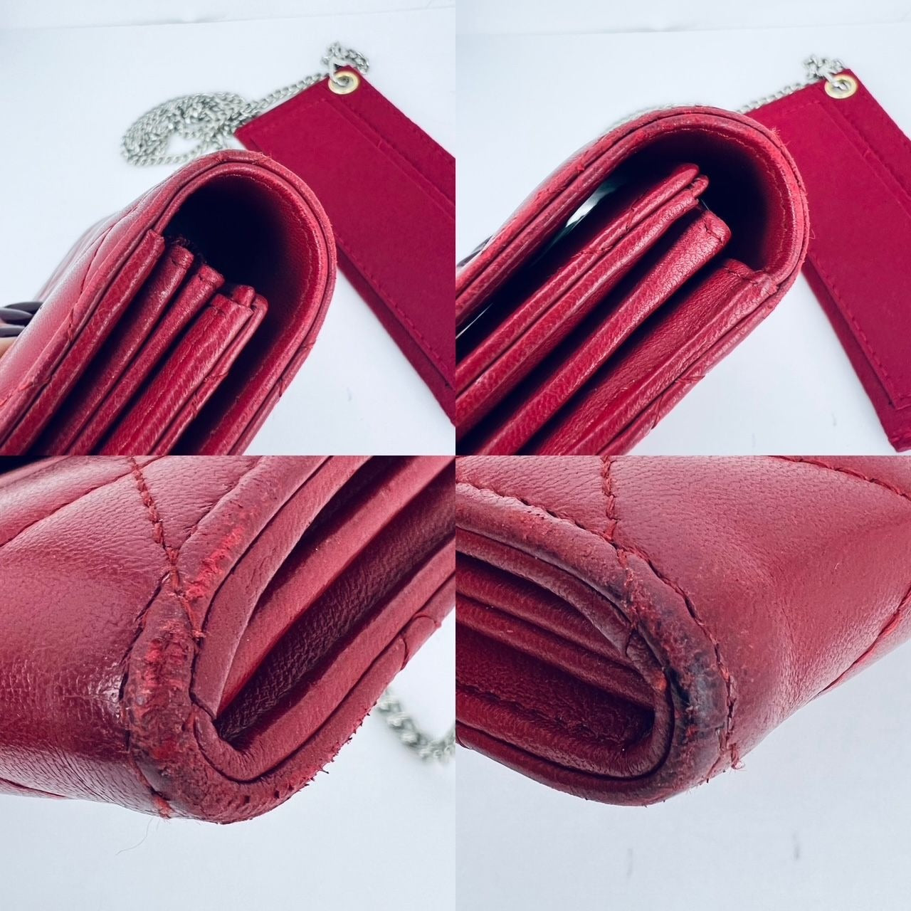 
                  
                    Chanel Lambskin Long Gusset Flap Red  Wallet Crossbody
                  
                