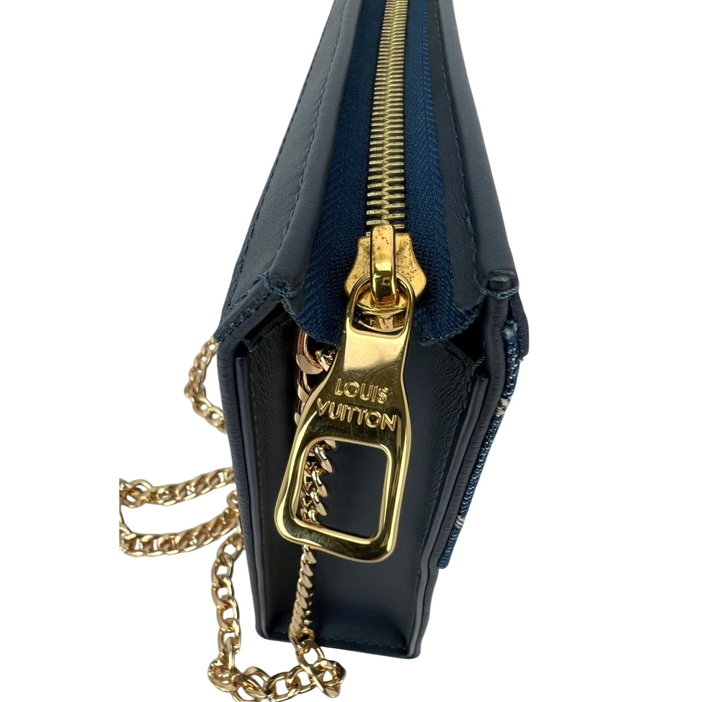 
                  
                    Louis Vuitton X Nigo Taurillon Denim Drip Pochette Voyage MM Crossbody Clutch Bag
                  
                