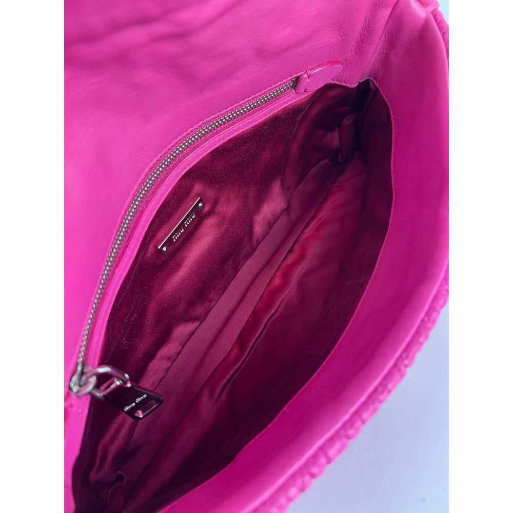 
                  
                    MiuMui Pink Lambskin Nappa Crystal Shoulder Clutch Bag
                  
                