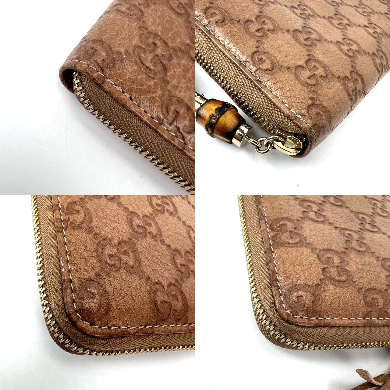 
                  
                    Gucci GG Guccisima Leather Bamboo Tassel Zippy Wallet Clutch
                  
                