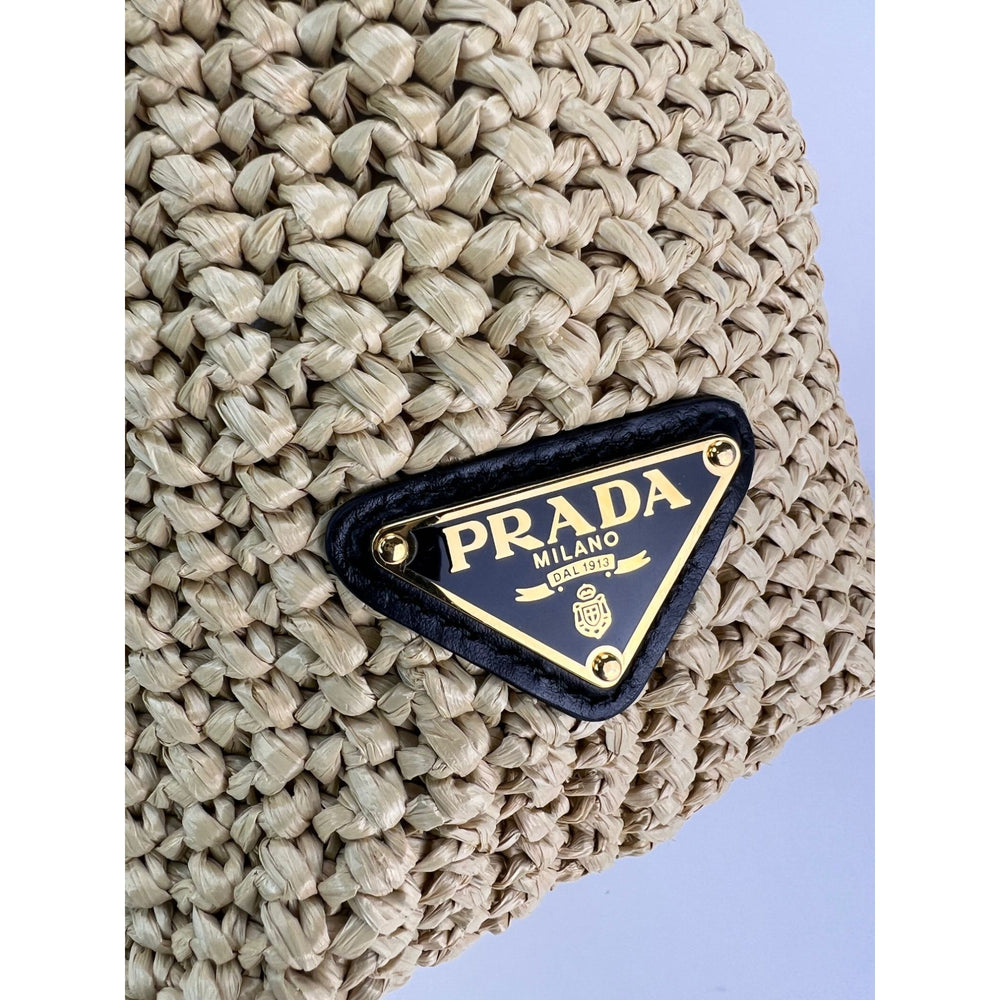 
                  
                    Prada Yarn Raffia Effect Crochet Embroidered Naturale Tote Bag
                  
                