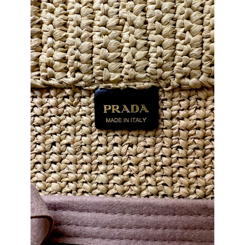 
                  
                    Prada Yarn Raffia Effect Crochet Embroidered Naturale Tote Bag
                  
                