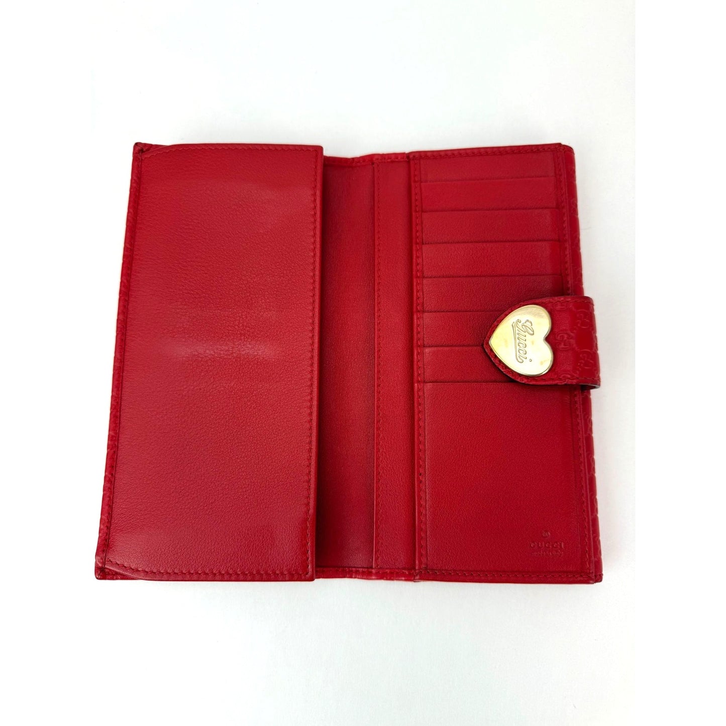 
                  
                    Gucci Microguccissima Heart Continental Red Leather Wallet
                  
                