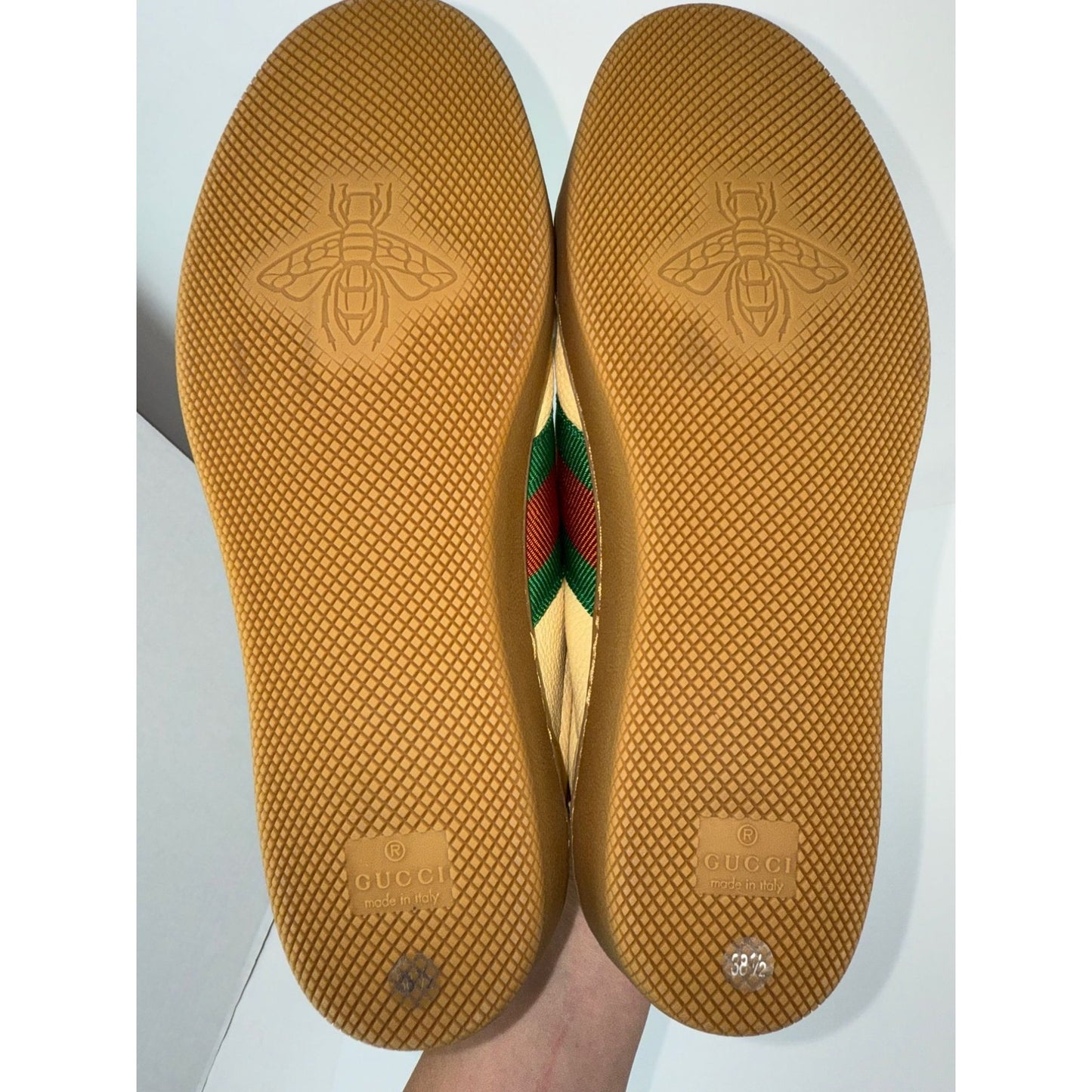 
                  
                    GUCCI G74 Yellow Leather Web Low Oatmeal Women's Sneakers Size 38.5 USA 8.5
                  
                