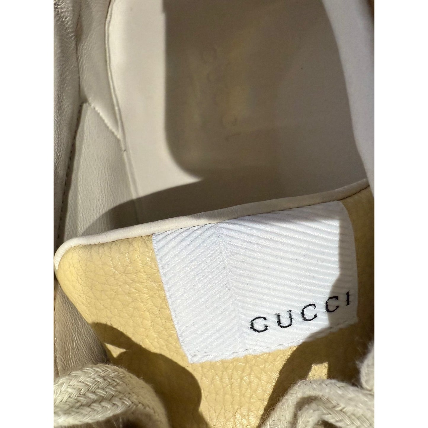 
                  
                    GUCCI G74 Yellow Leather Web Low Oatmeal Women's Sneakers Size 38.5 USA 8.5
                  
                