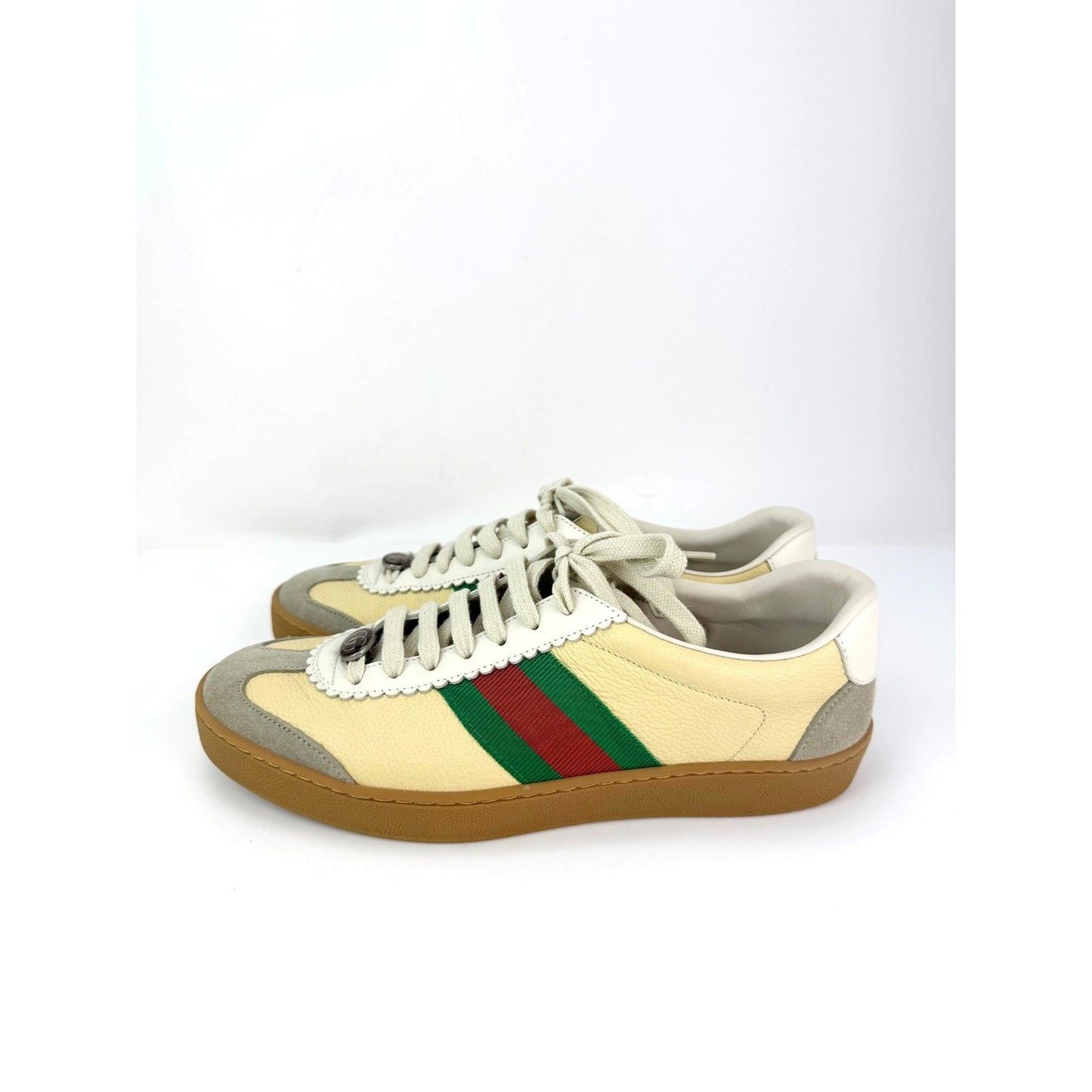 
                  
                    GUCCI G74 Yellow Leather Web Low Oatmeal Women's Sneakers Size 38.5 USA 8.5
                  
                