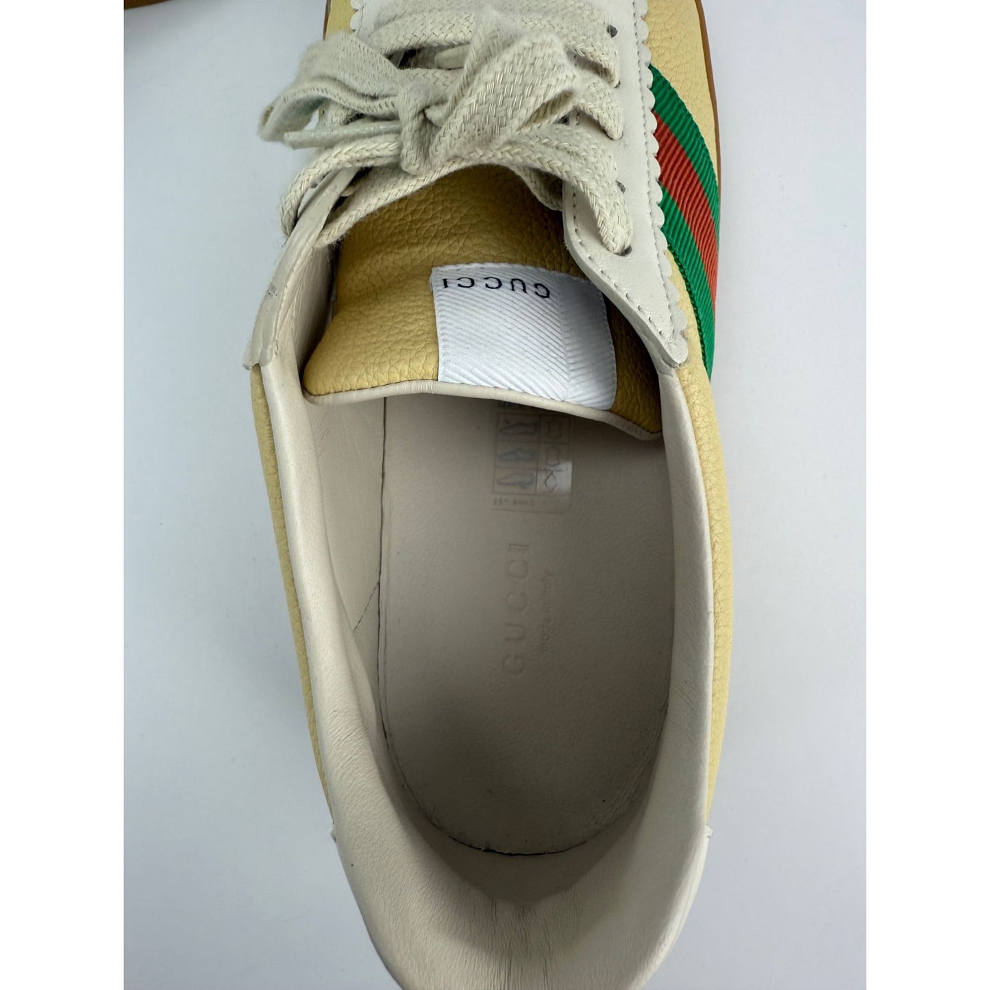
                  
                    GUCCI G74 Yellow Leather Web Low Oatmeal Women's Sneakers Size 38.5 USA 8.5
                  
                