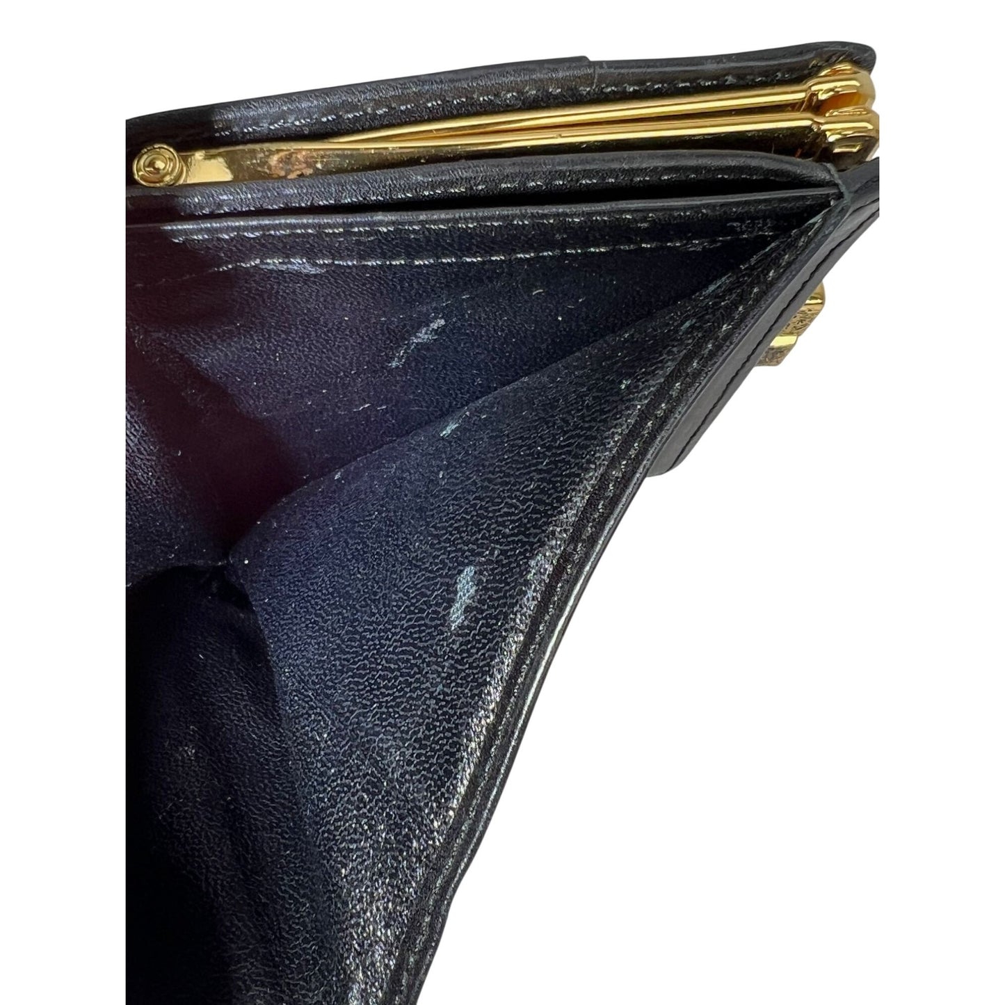 
                  
                    Saint Laurent Lambskin Cassandre Studs Black Leather Vintage Coin Wallet
                  
                