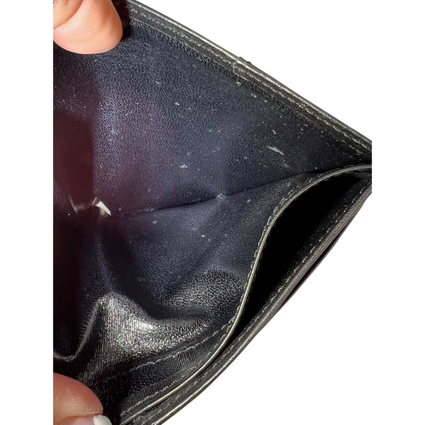 
                  
                    Saint Laurent Lambskin Cassandre Studs Black Leather Vintage Coin Wallet
                  
                