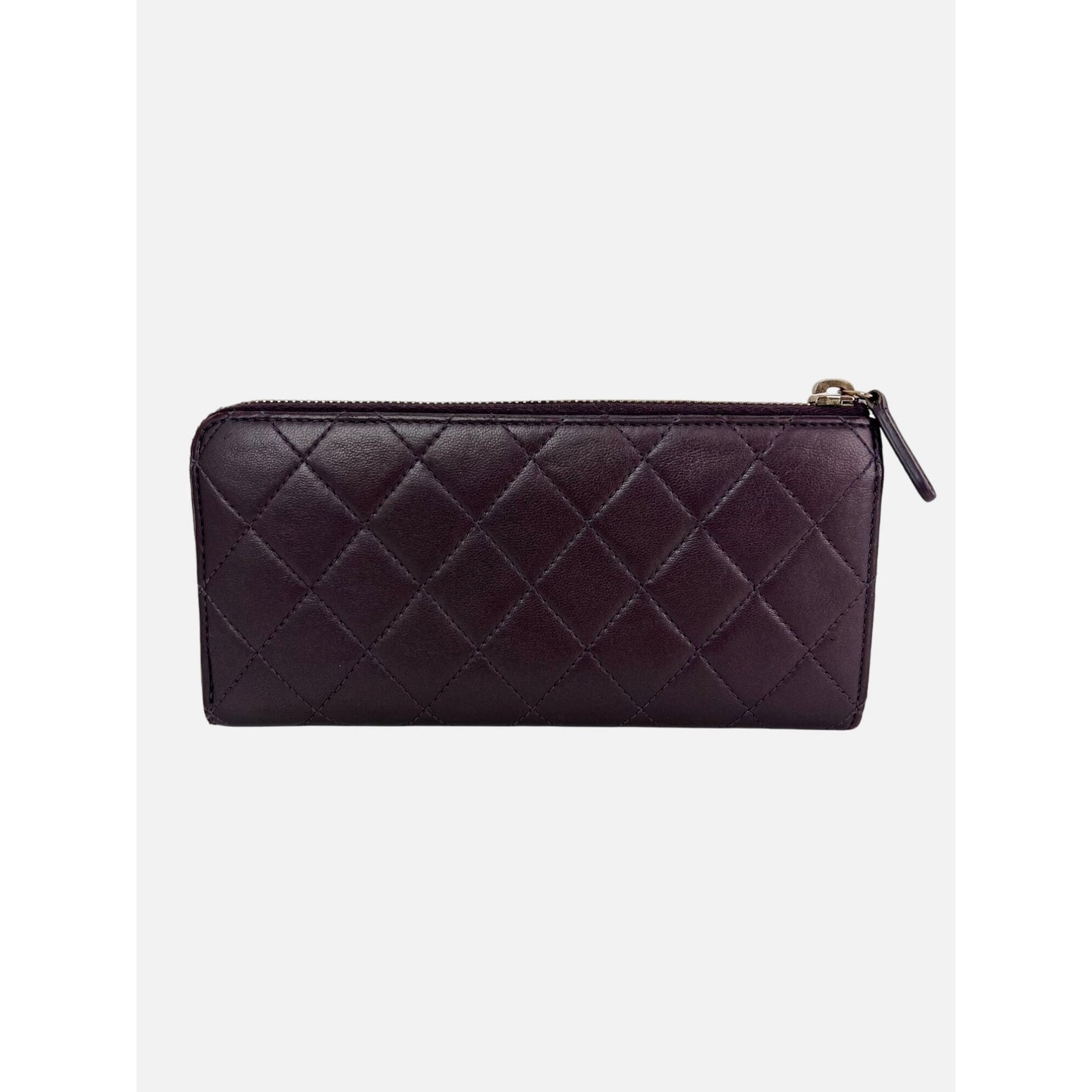 
                  
                    Chanel Smooth Quilted Large Gusset Zip Around Lambskin Iridesent Purple Wallet
                  
                