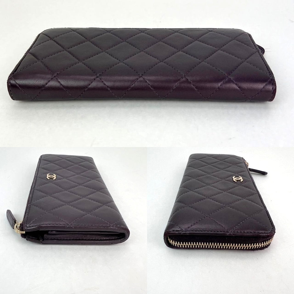 
                  
                    Chanel Smooth Quilted Large Gusset Zip Around Lambskin Iridesent Purple Wallet
                  
                