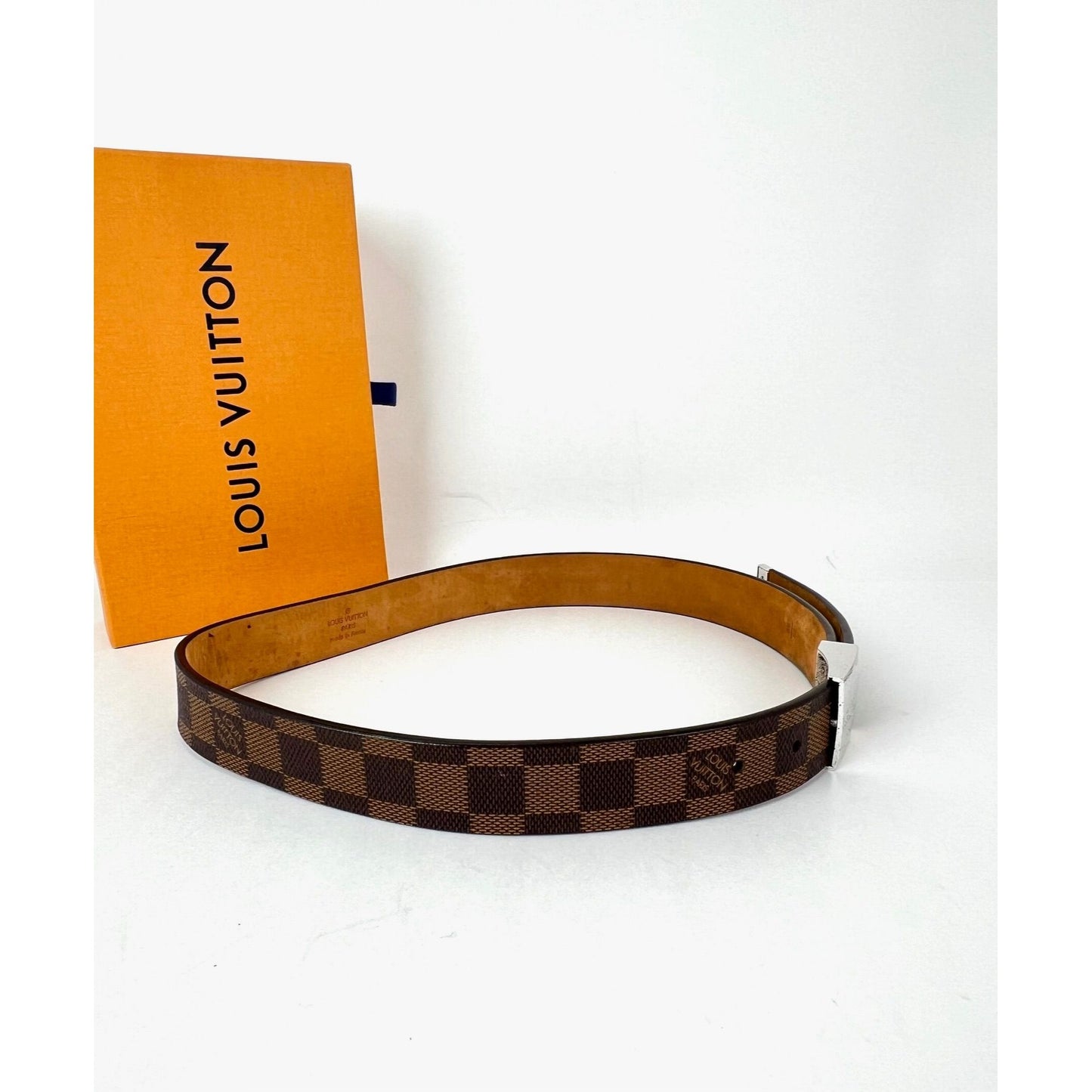 
                  
                    Louis Vuitton LV Inventeur Brown Damier Ebene Men's Belt 75/30
                  
                