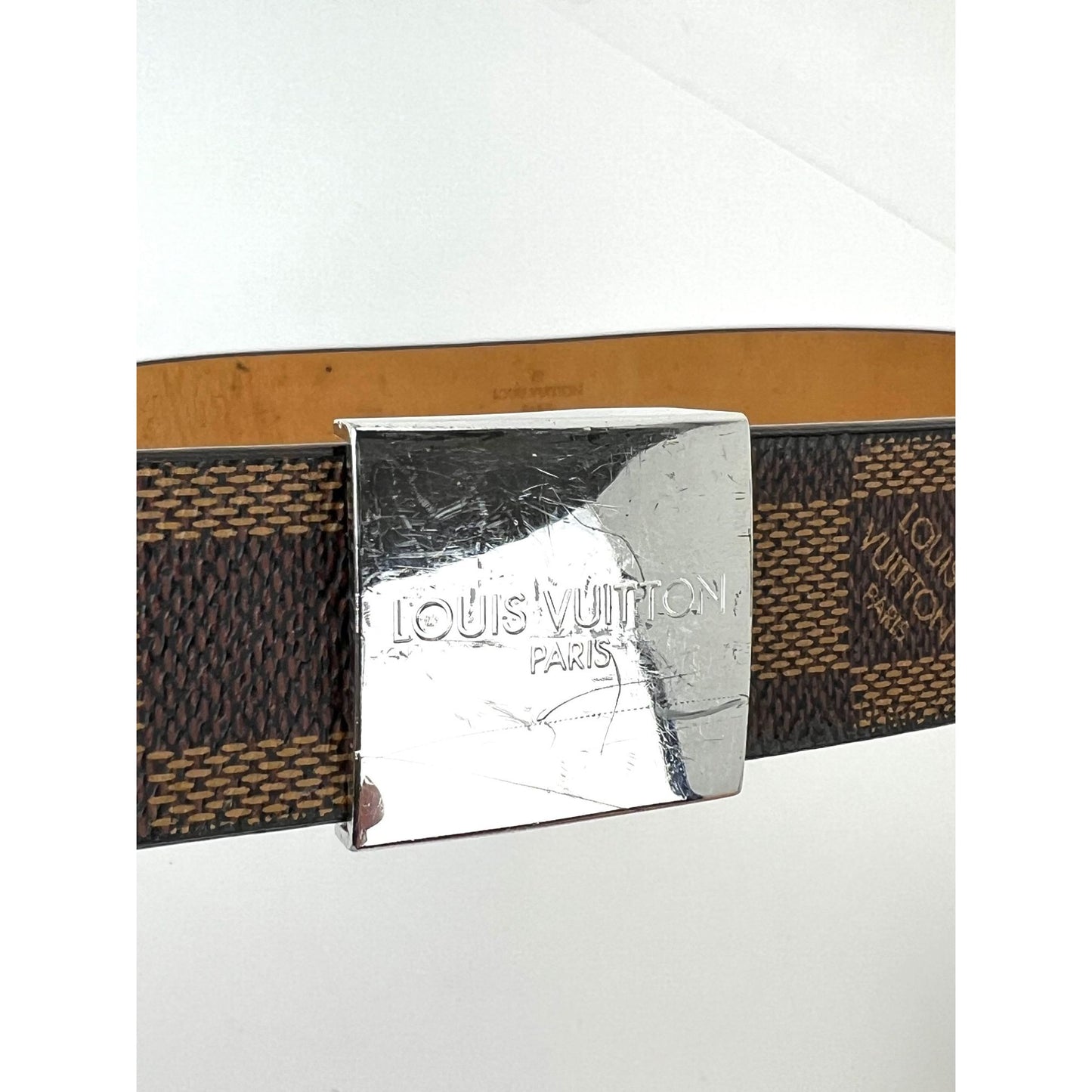
                  
                    Louis Vuitton LV Inventeur Brown Damier Ebene Men's Belt 75/30
                  
                