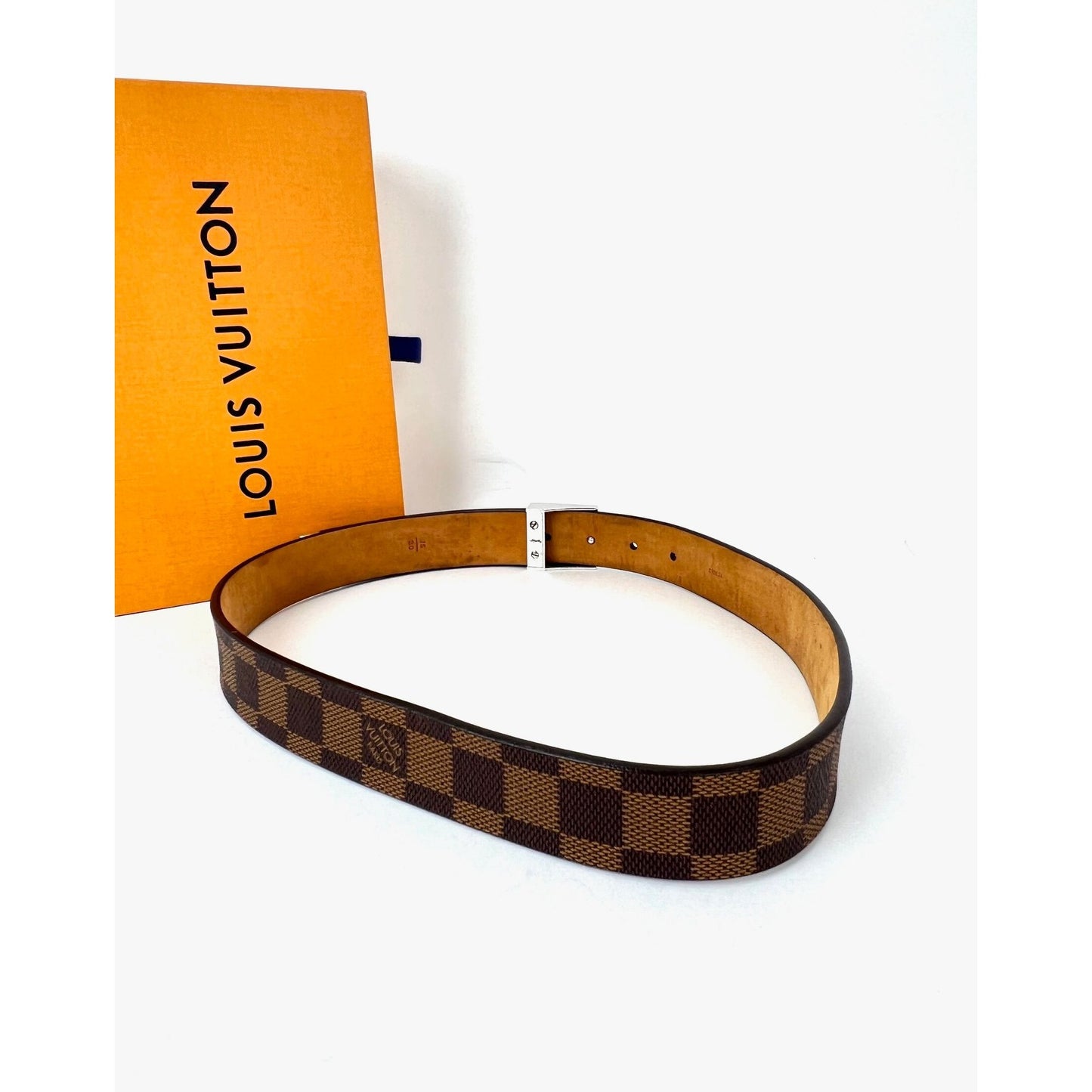 
                  
                    Louis Vuitton LV Inventeur Brown Damier Ebene Men's Belt 75/30
                  
                