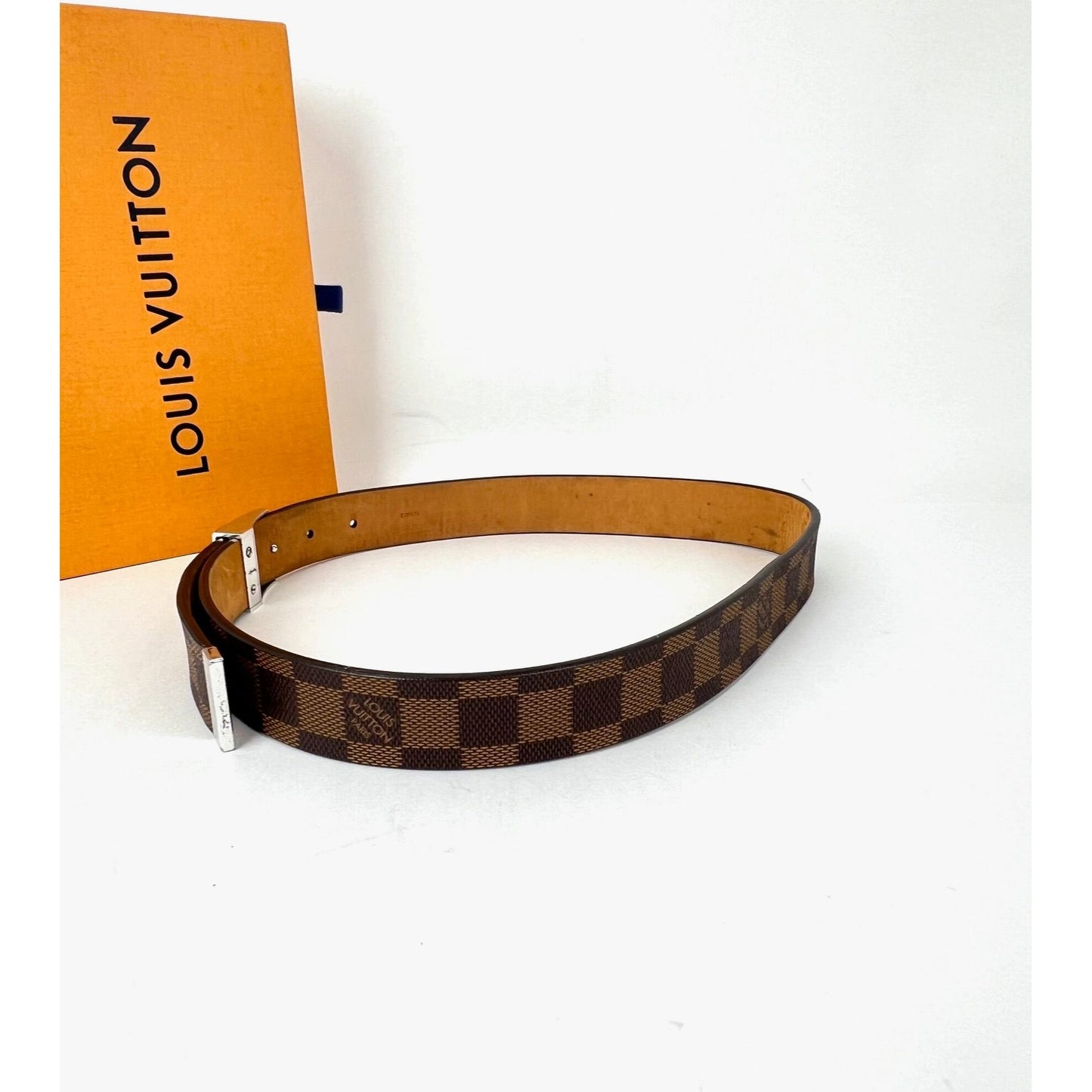 
                  
                    Louis Vuitton LV Inventeur Brown Damier Ebene Men's Belt 75/30
                  
                