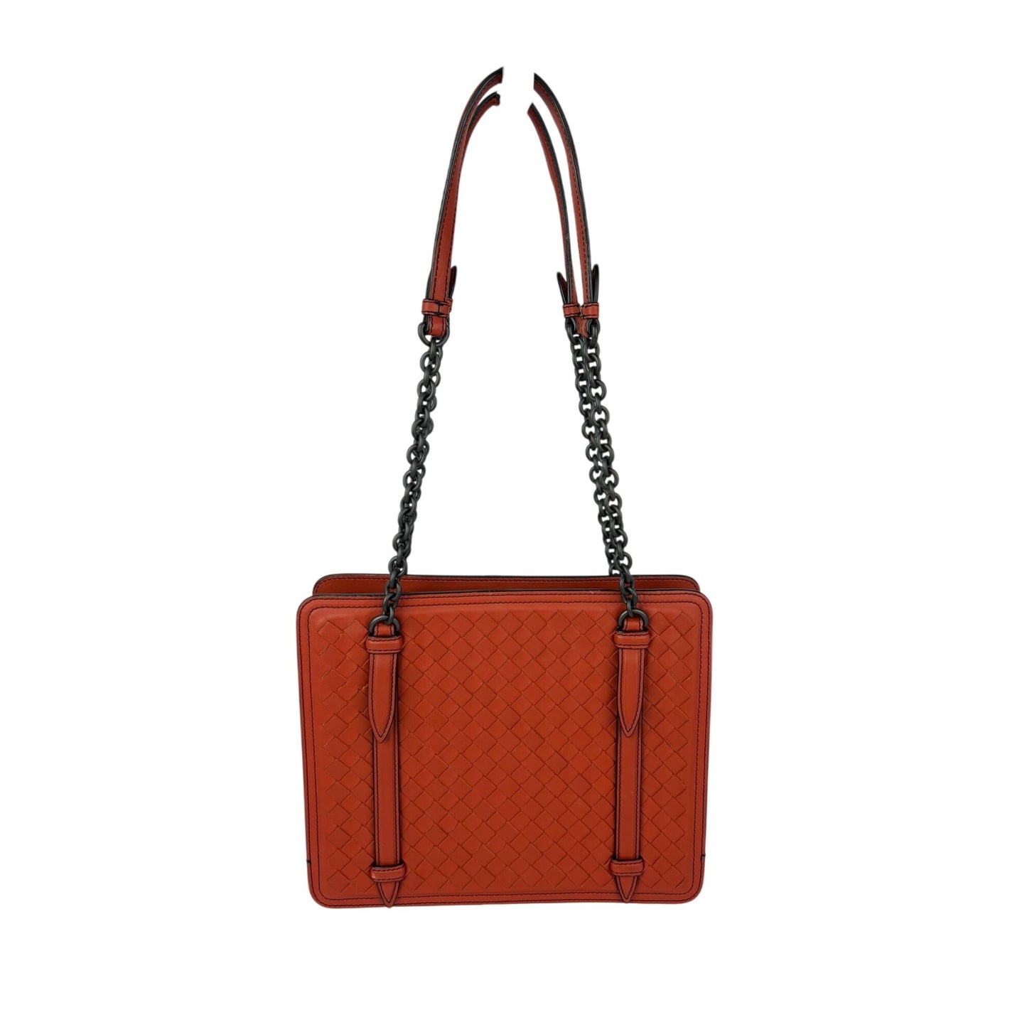 
                  
                    Bottega Veneta Nappa Intrecciato Chain Accordion Maple Shoulder Bag
                  
                