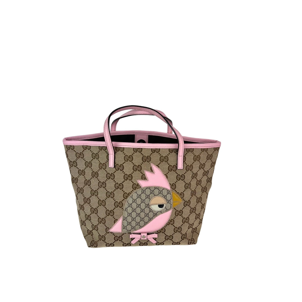 Gucci GG Monogram Mini Zoo Bird Pink Mini Tote