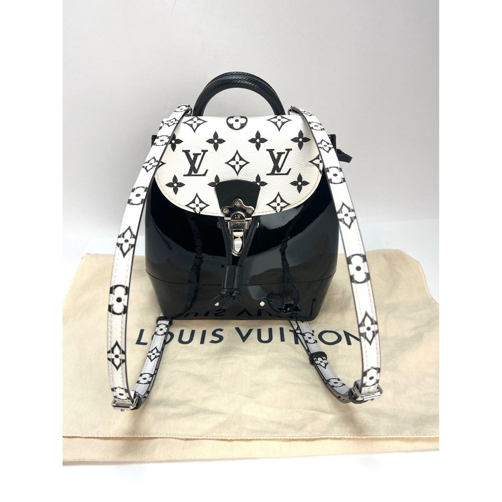 louis vuitton backpack white and grey Louis Vuitton Hot Springs White Monogram Patent Leather Backpack – Debsluxurycloset