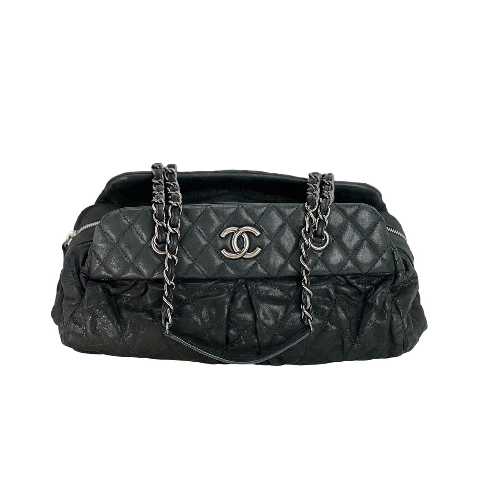 Chanel Iridescent Calfskin Quilted CC Tote Black – Debsluxurycloset