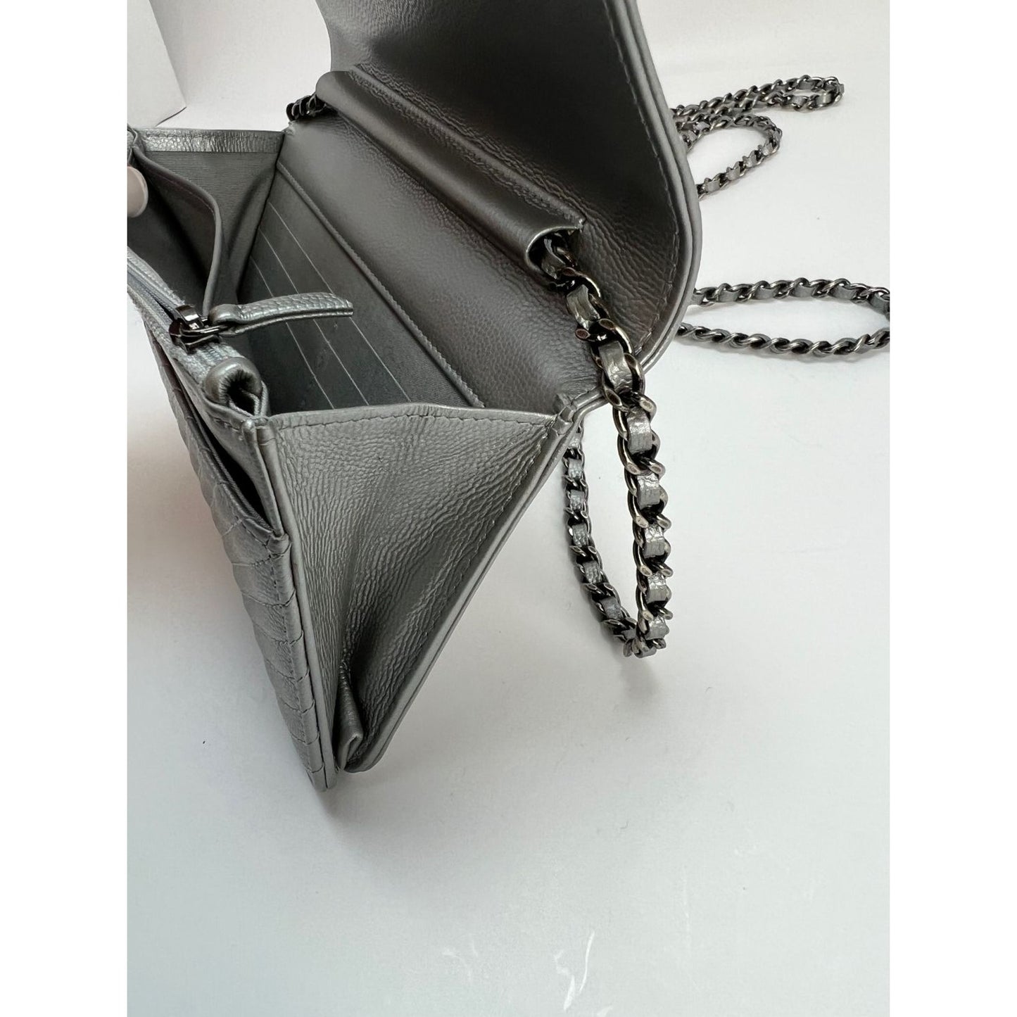 Pre-owned Louis Vuitton Monogram Chain Bracelet Silver/black/ruthenium
