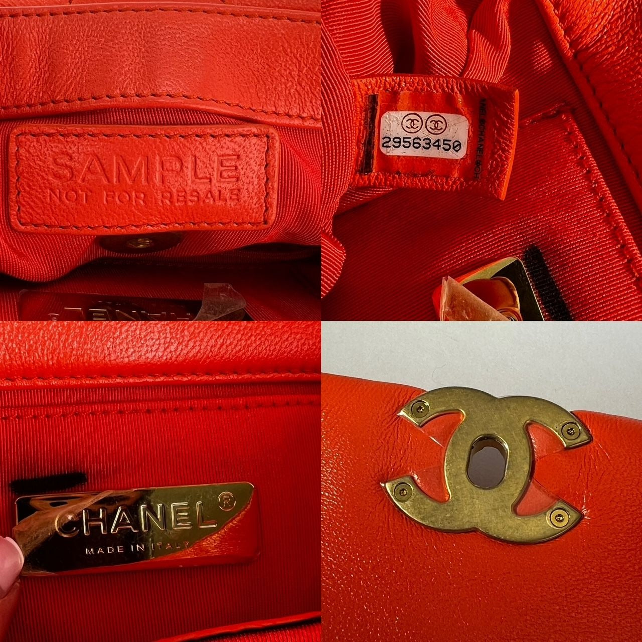 
                  
                    Chanel Goatskin Quilted Chanel 19 Waist Belt Bag Orange
                  
                