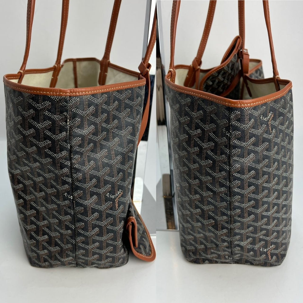 GOYARD St. Louis Goyardine PM Black Tote Bag – Debsluxurycloset