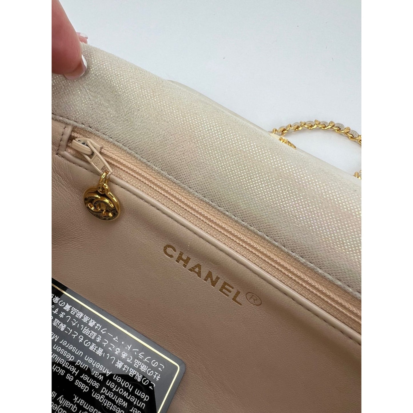 
                  
                    Chanel Vintage Flower Power Iridescent Camellia Suede Shoulder Bag
                  
                