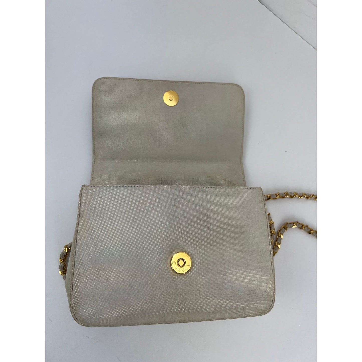 
                  
                    Chanel Vintage Flower Power Iridescent Camellia Suede Shoulder Bag
                  
                