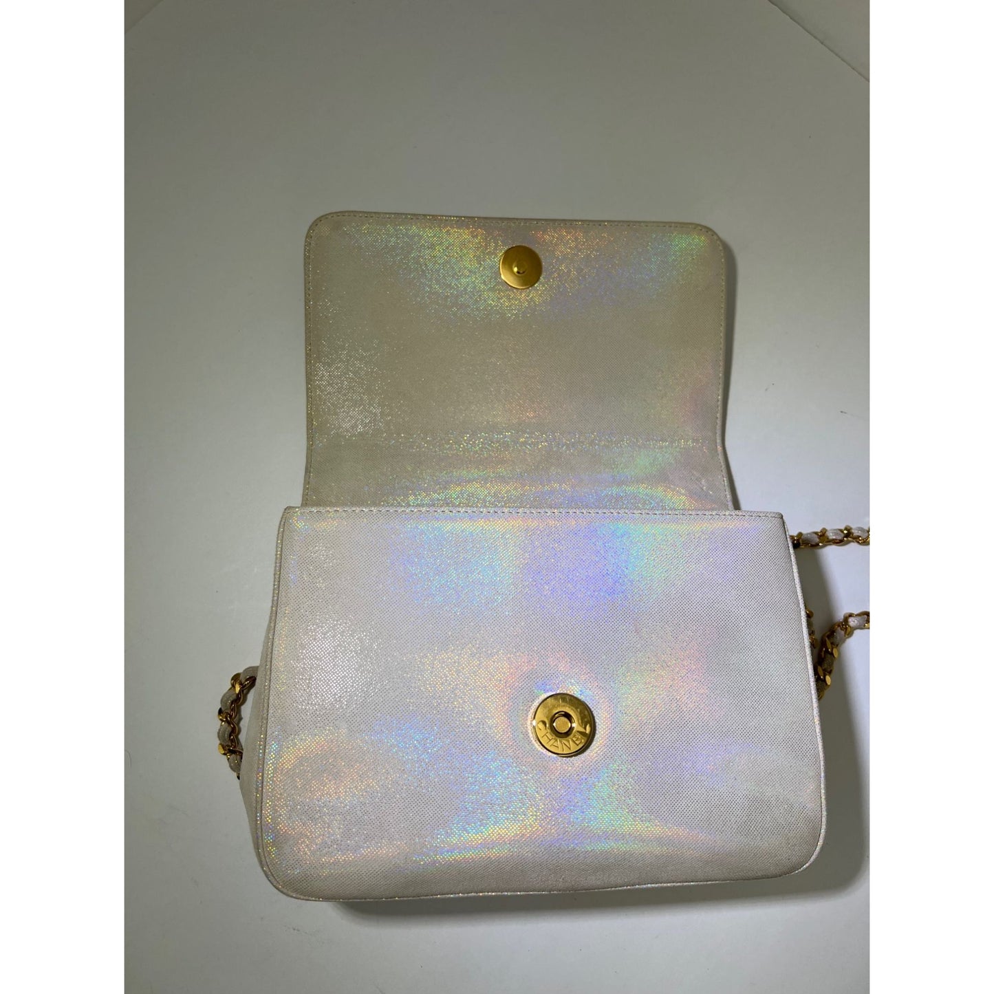 
                  
                    Chanel Vintage Flower Power Iridescent Camellia Suede Shoulder Bag
                  
                