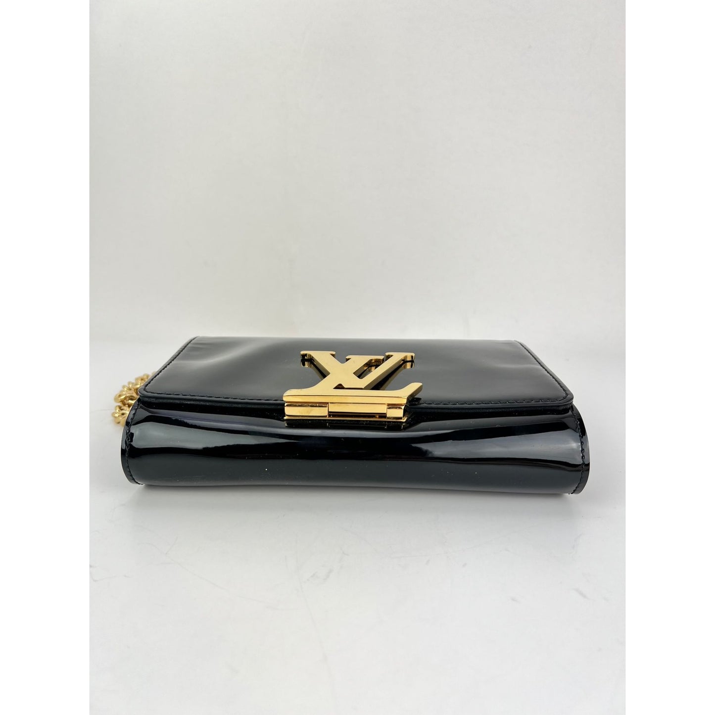 
                  
                    Louis Vuitton Louise MM Chain Black Patent Leather Bag
                  
                