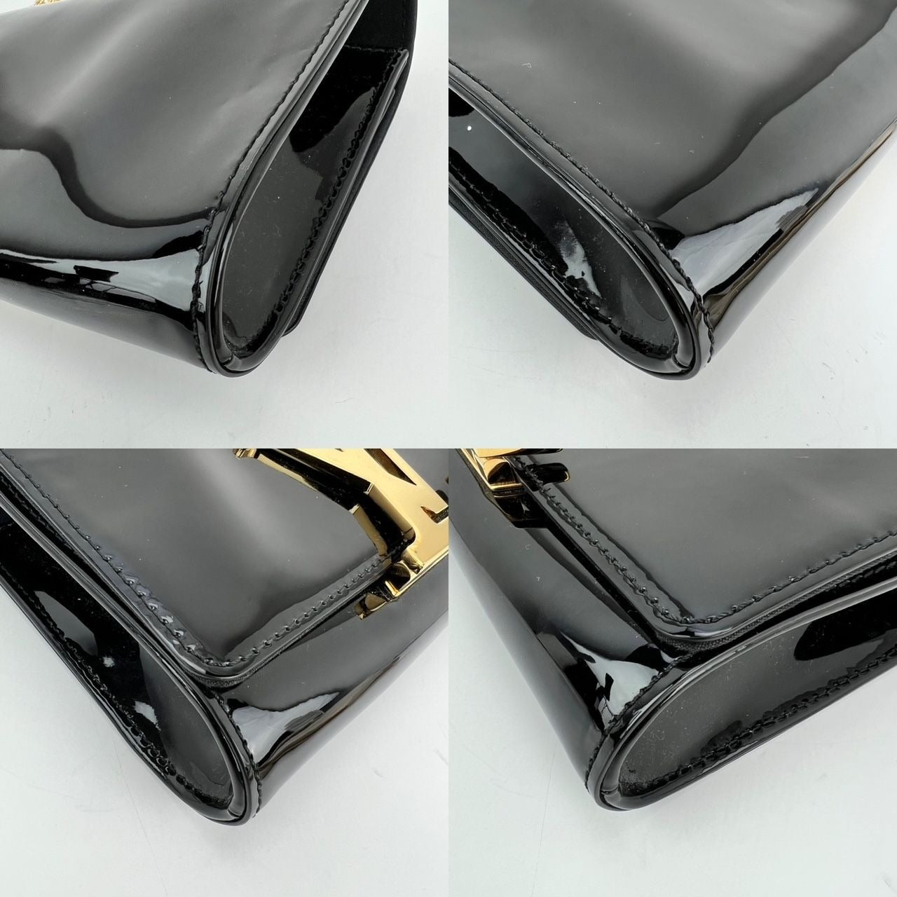 
                  
                    Louis Vuitton Louise MM Chain Black Patent Leather Bag
                  
                