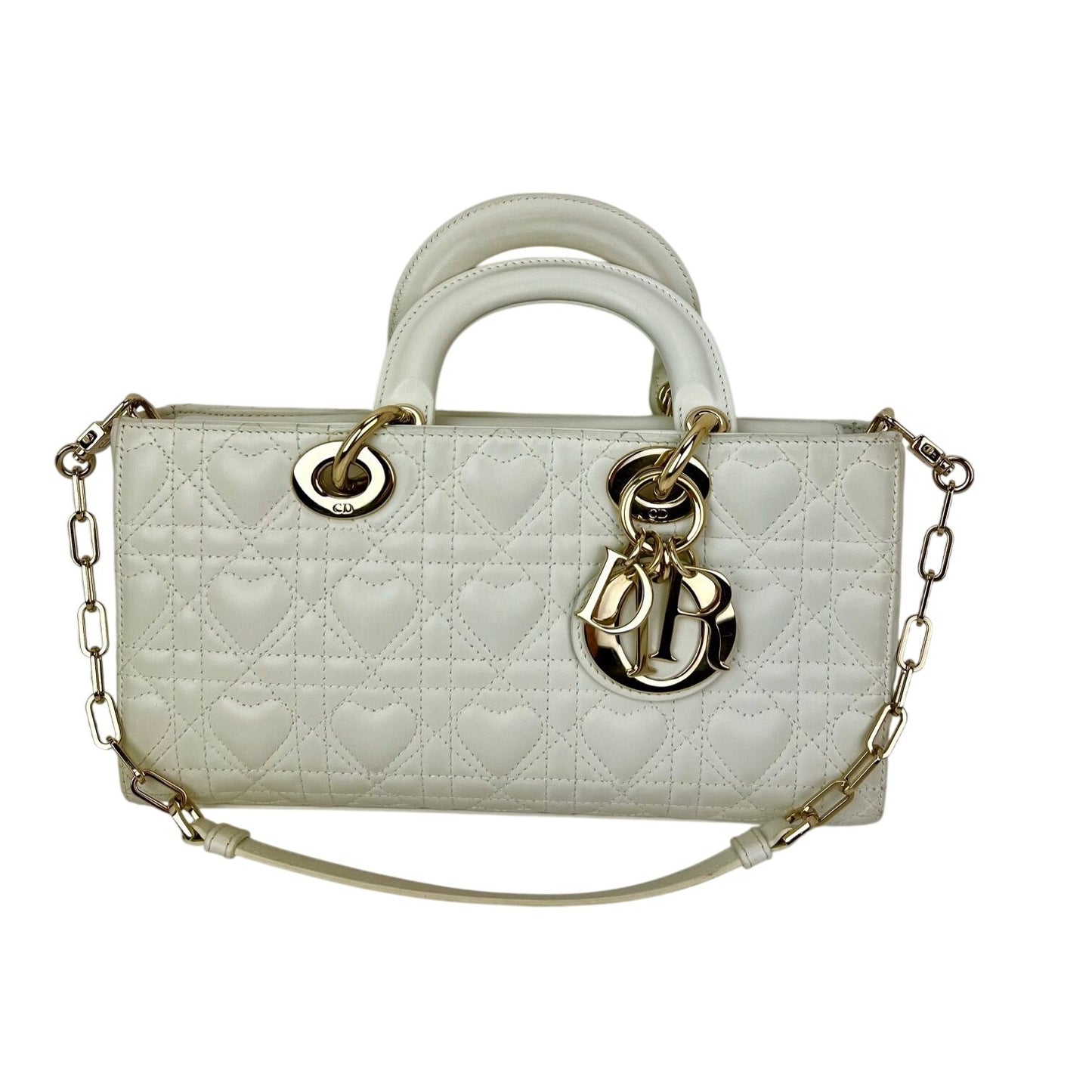 
                  
                    Christian Dior Lambskin Latte Cannage Medium Lady D-Joy White Shoulder Bag
                  
                