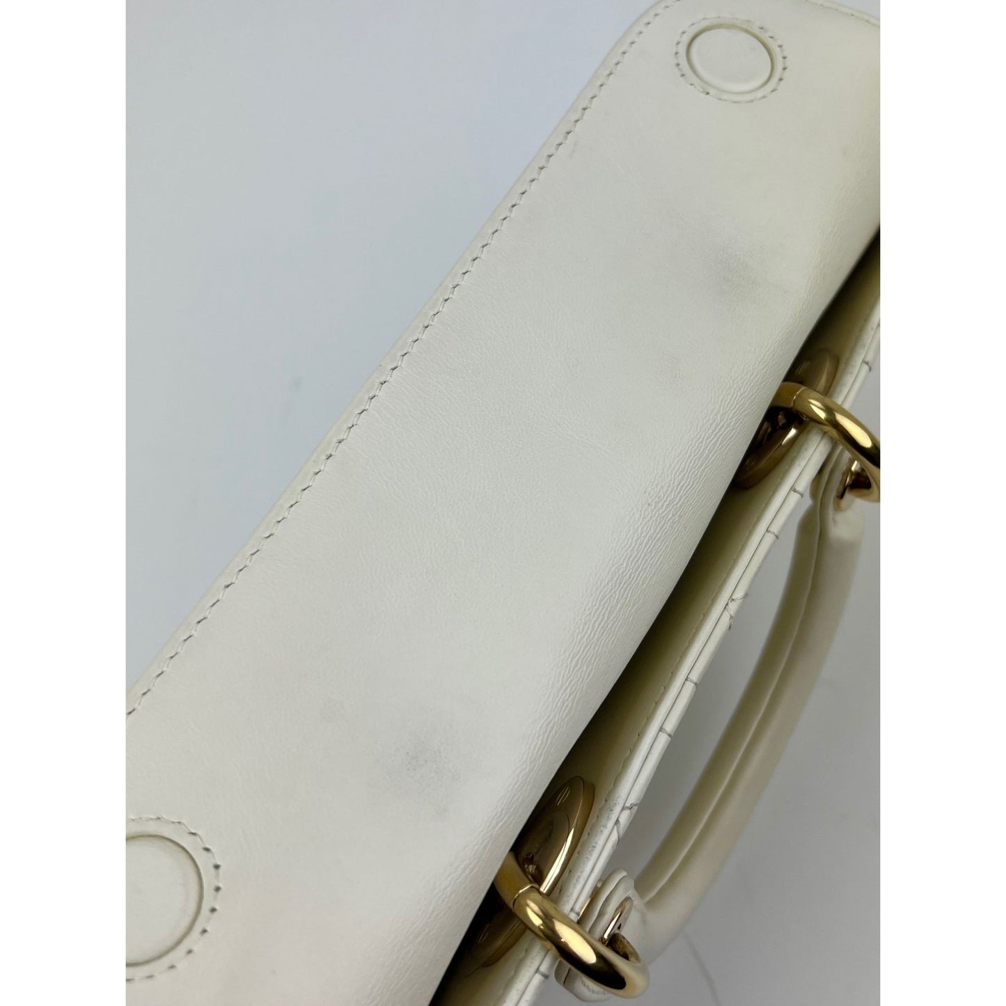 
                  
                    Christian Dior Lambskin Latte Cannage Medium Lady D-Joy White Shoulder Bag
                  
                