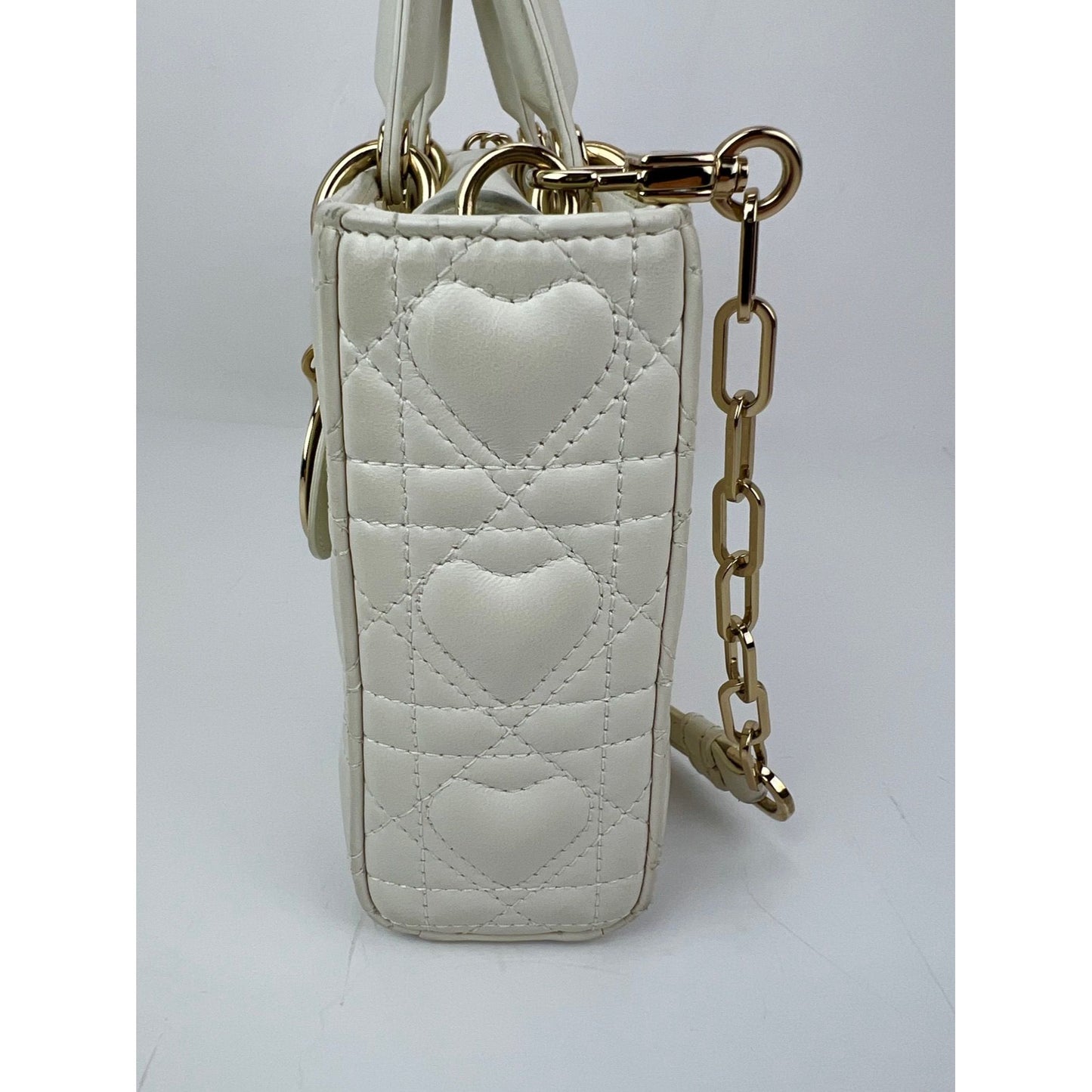 
                  
                    Christian Dior Lambskin Latte Cannage Medium Lady D-Joy White Shoulder Bag
                  
                