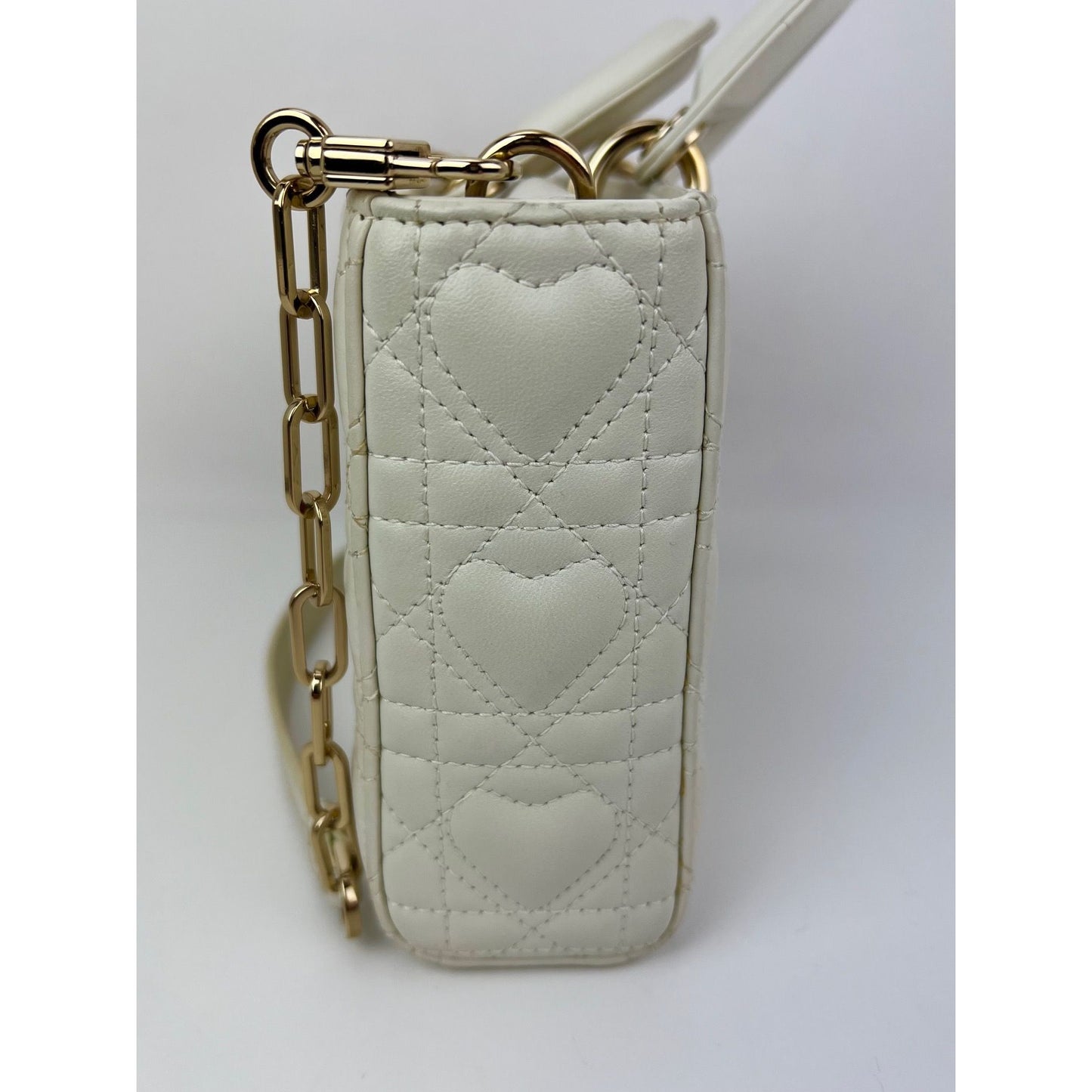 
                  
                    Christian Dior Lambskin Latte Cannage Medium Lady D-Joy White Shoulder Bag
                  
                
